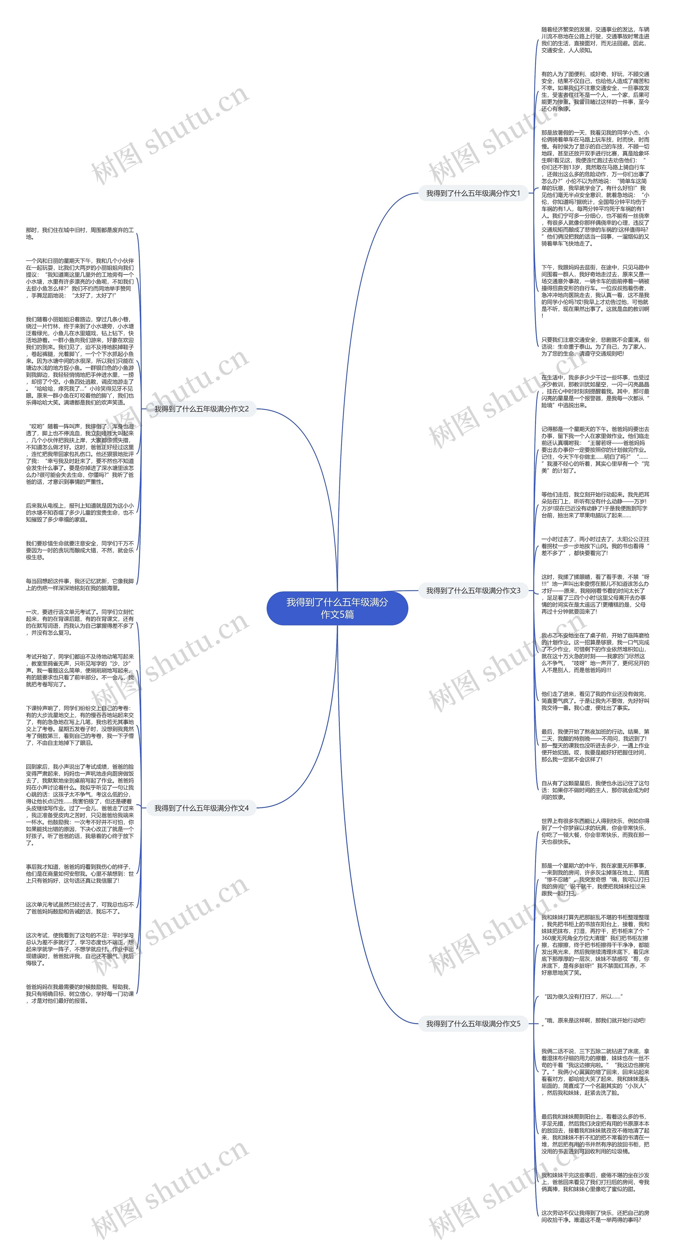 我得到了什么五年级满分作文5篇思维导图
