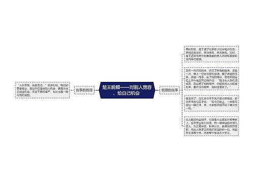 楚王脱帽——对别人宽容、给自己机会 