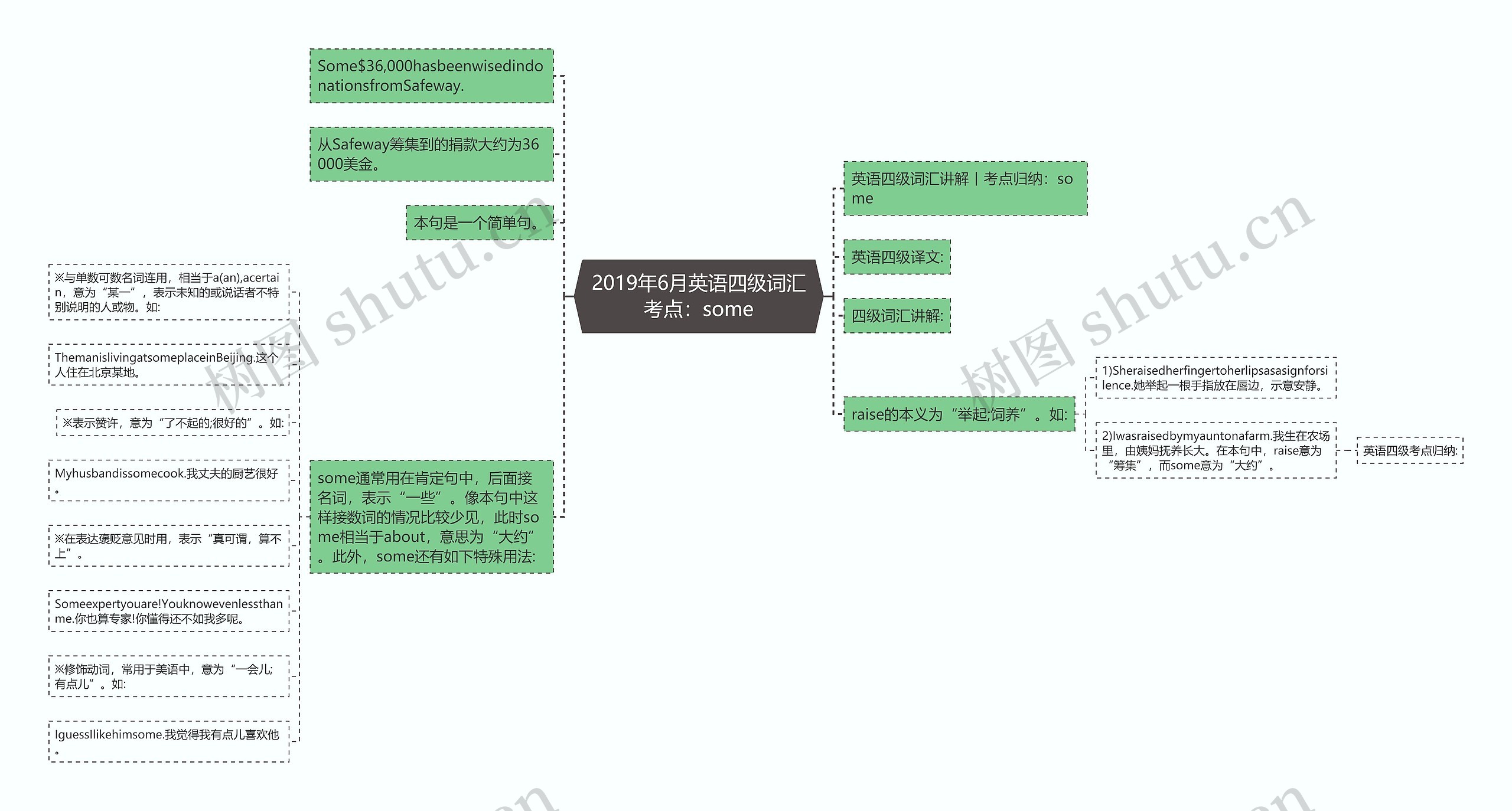 2019年6月英语四级词汇考点：some思维导图