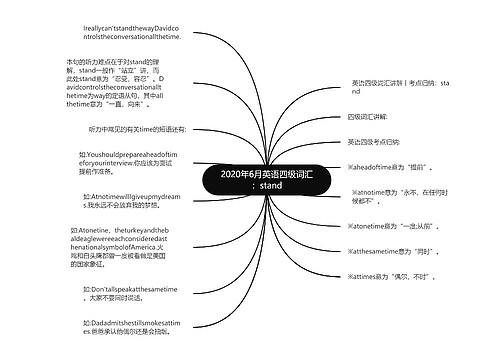 2020年6月英语四级词汇：stand