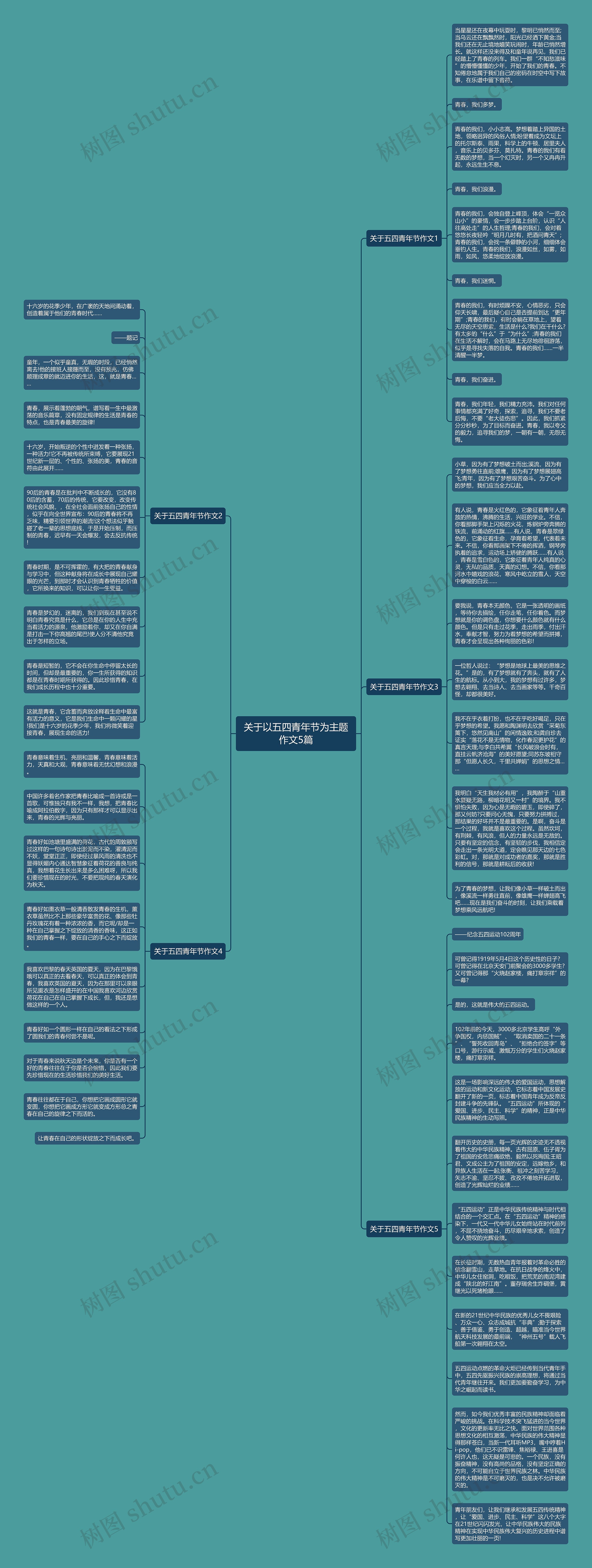 关于以五四青年节为主题作文5篇思维导图