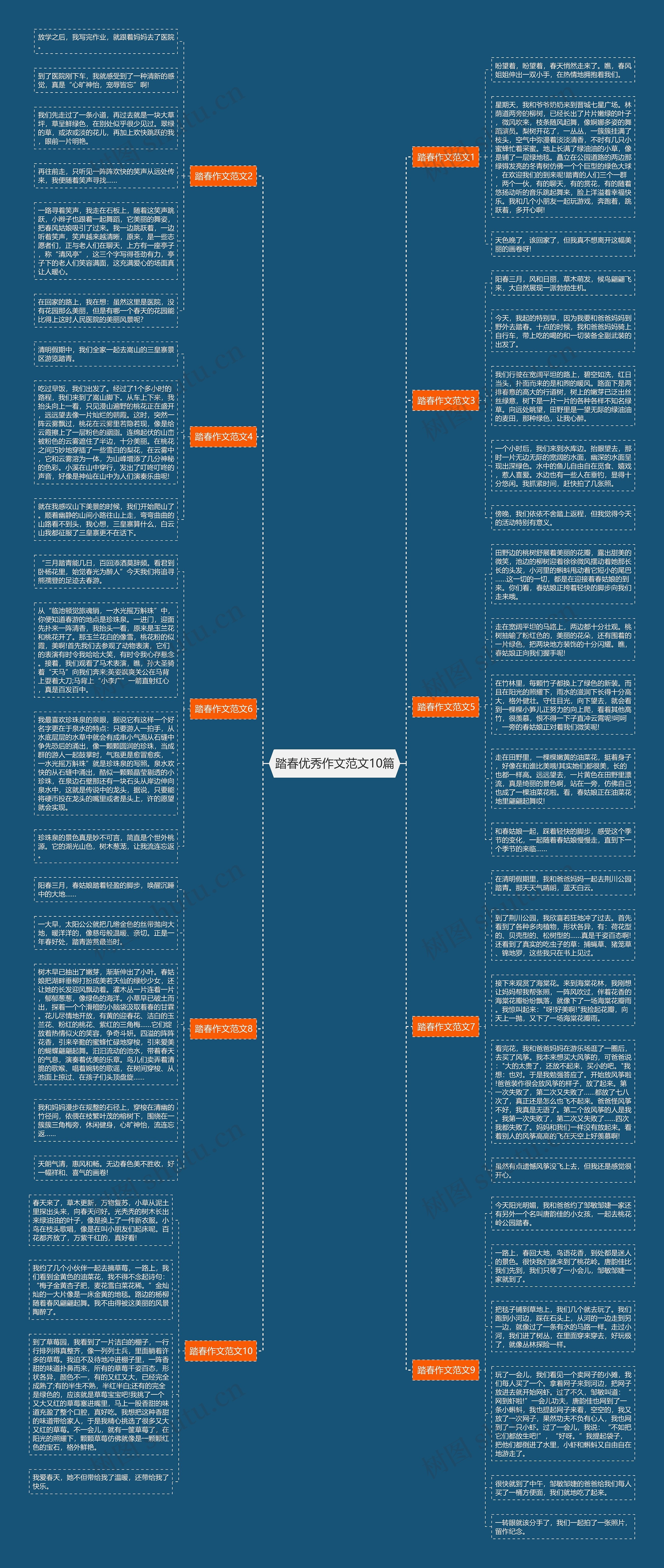 踏春优秀作文范文10篇思维导图