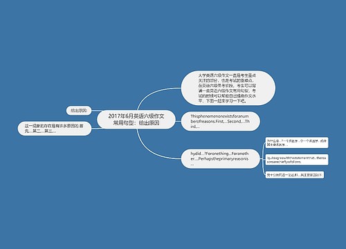 2017年6月英语六级作文常用句型：给出原因