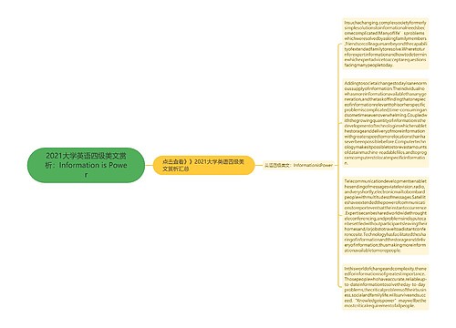 2021大学英语四级美文赏析：Information is Power
