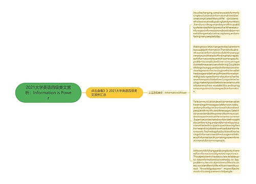 2021大学英语四级美文赏析：Information is Power