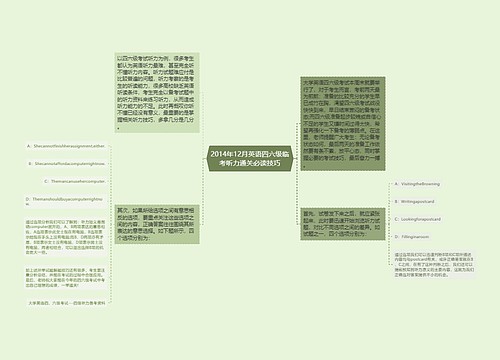 2014年12月英语四六级临考听力通关必读技巧