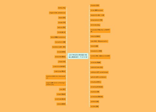 2017年6月大学英语六级核心高频词汇：T-U-V-W