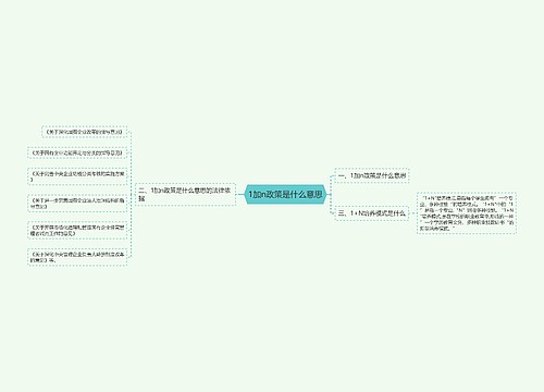 1加n政策是什么意思