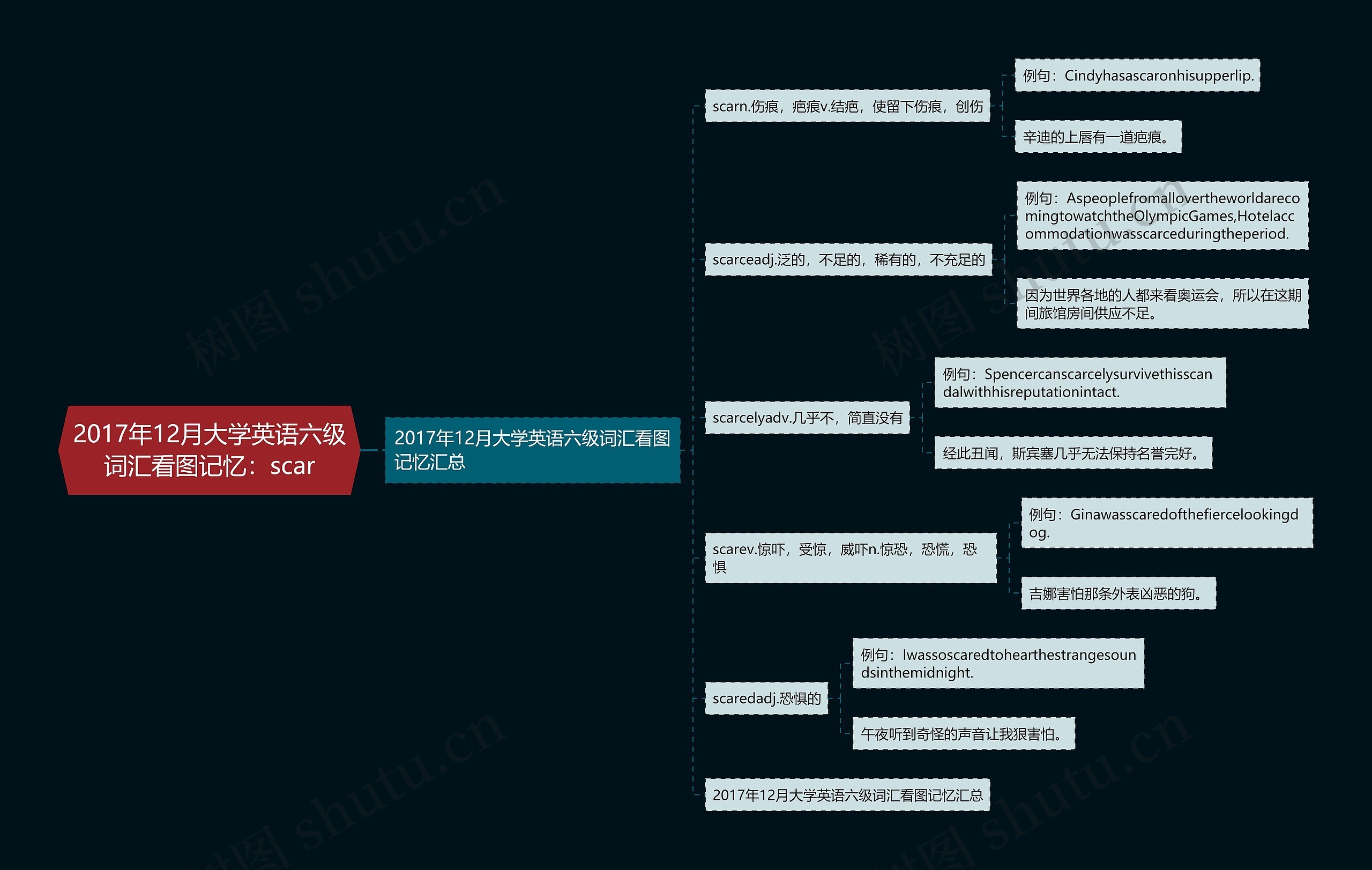 2017年12月大学英语六级词汇看图记忆：scar