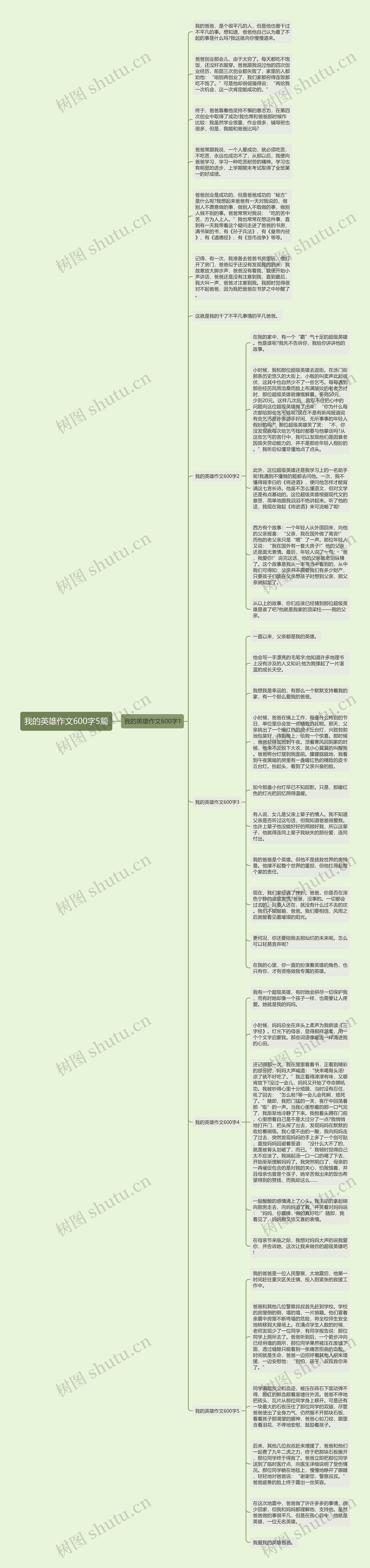 我的英雄作文600字5篇思维导图