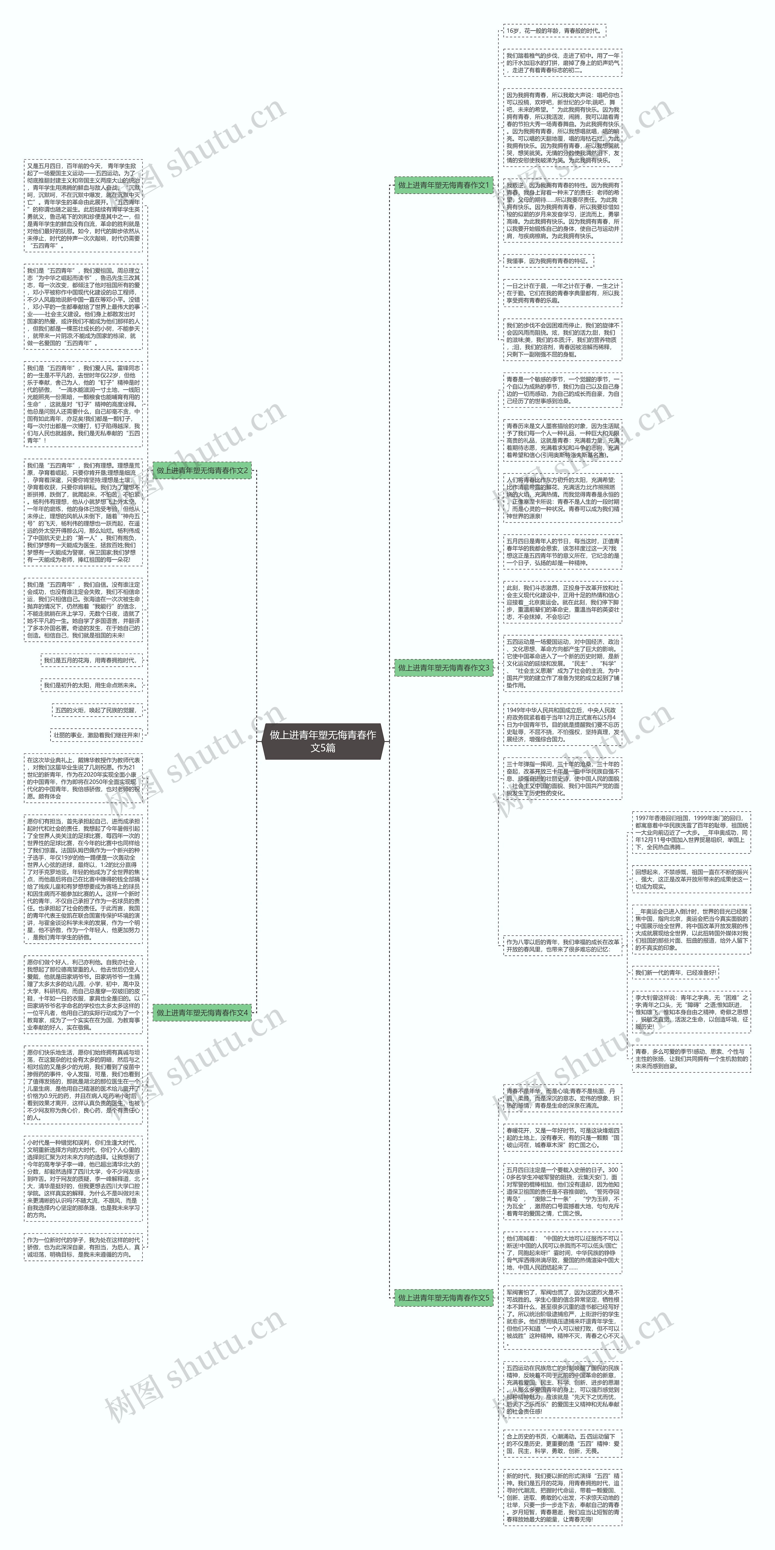 做上进青年塑无悔青春作文5篇思维导图