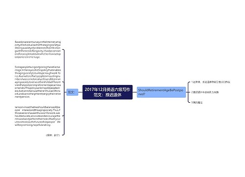 2017年12月英语六级写作范文：推迟退休