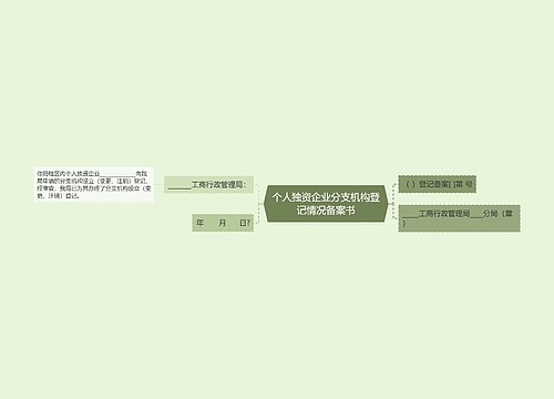 个人独资企业分支机构登记情况备案书