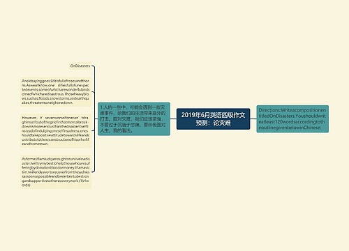2019年6月英语四级作文预测：论灾难