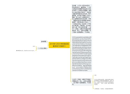 2014年12月大学英语四级翻译练习及解析3