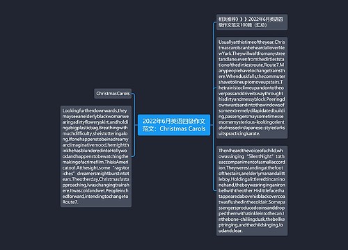 2022年6月英语四级作文范文:Christmas Carols 2022年6月英语四级作文范文:Christmas Carols