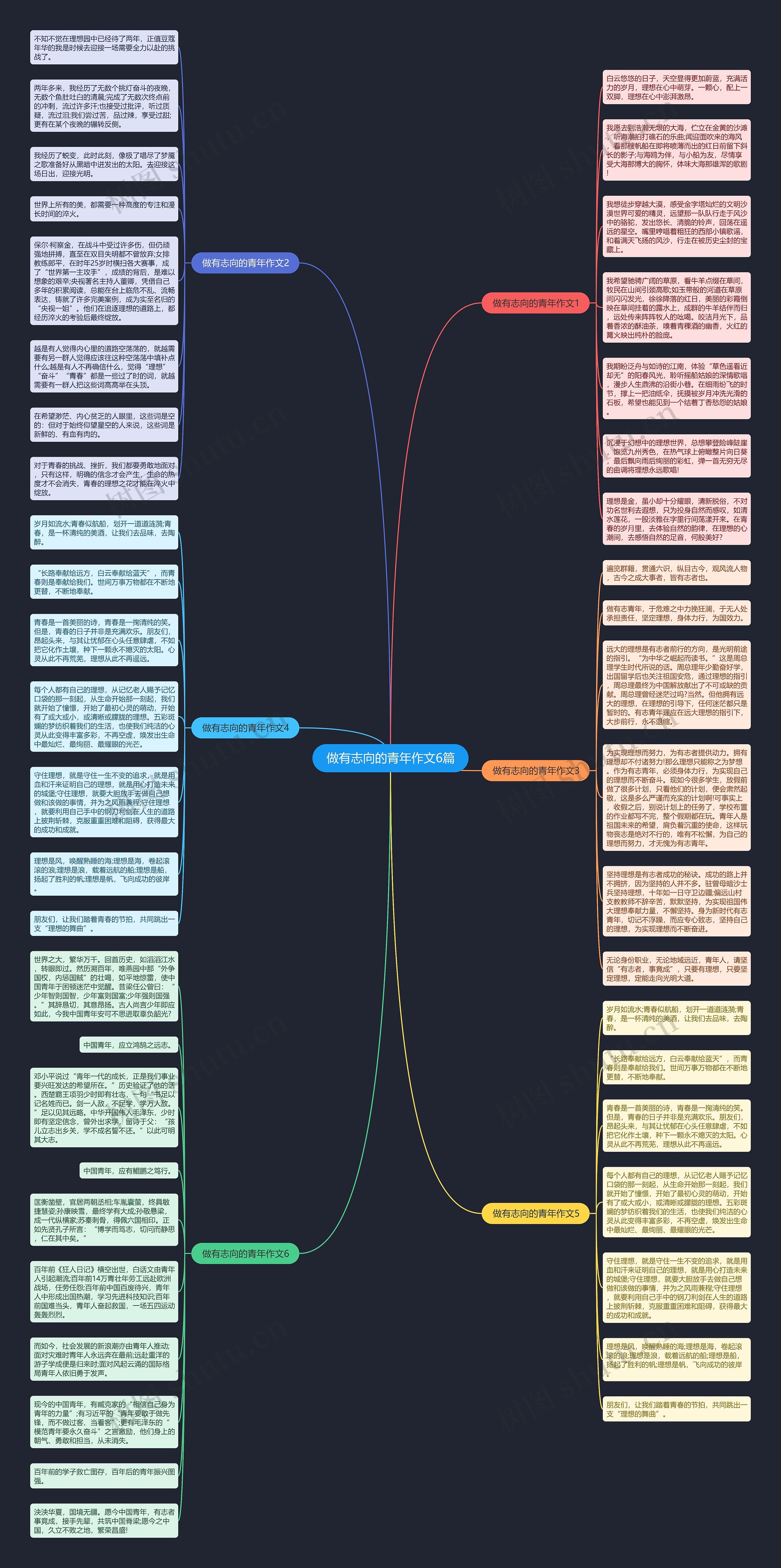 做有志向的青年作文6篇思维导图