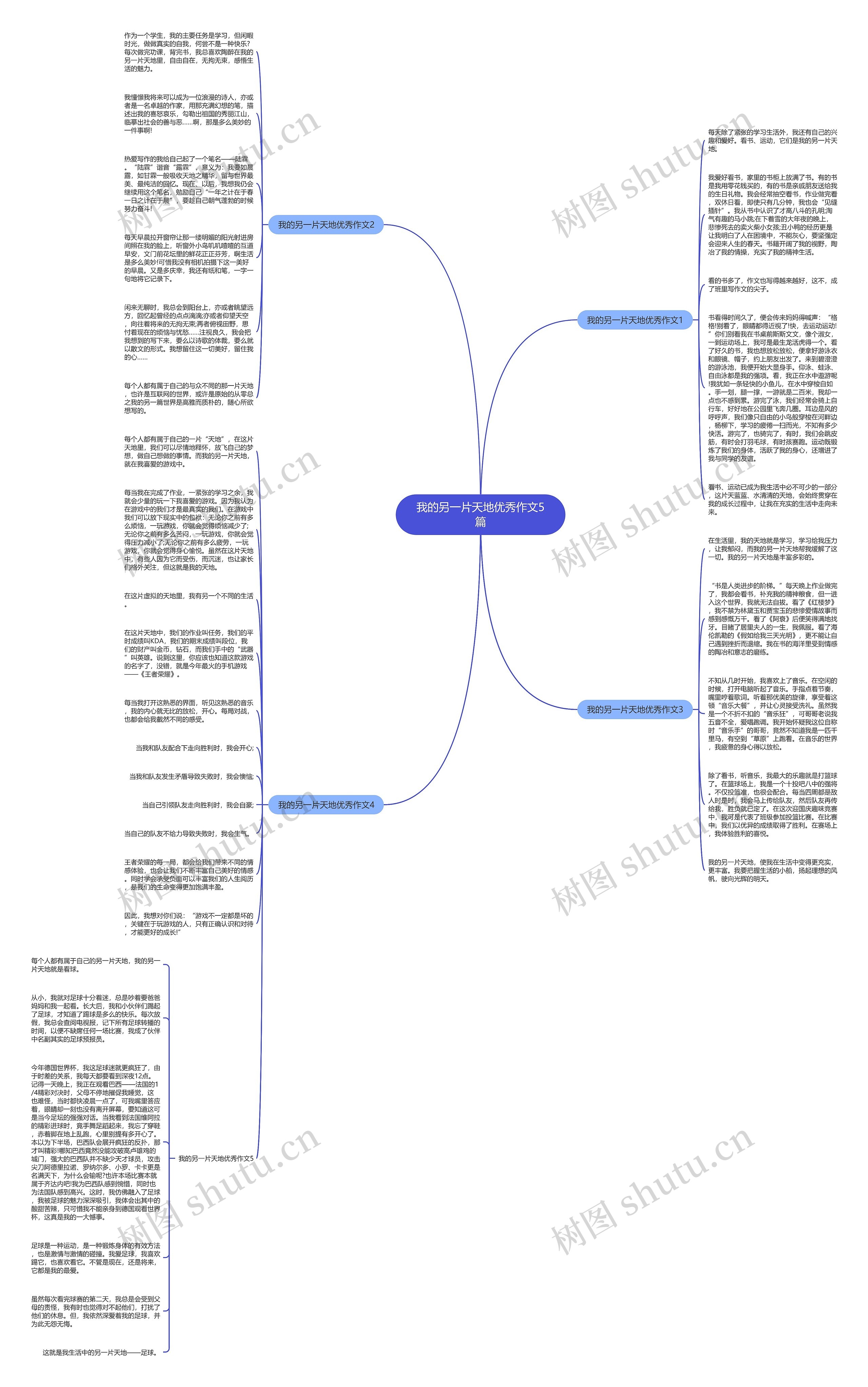我的另一片天地优秀作文5篇思维导图