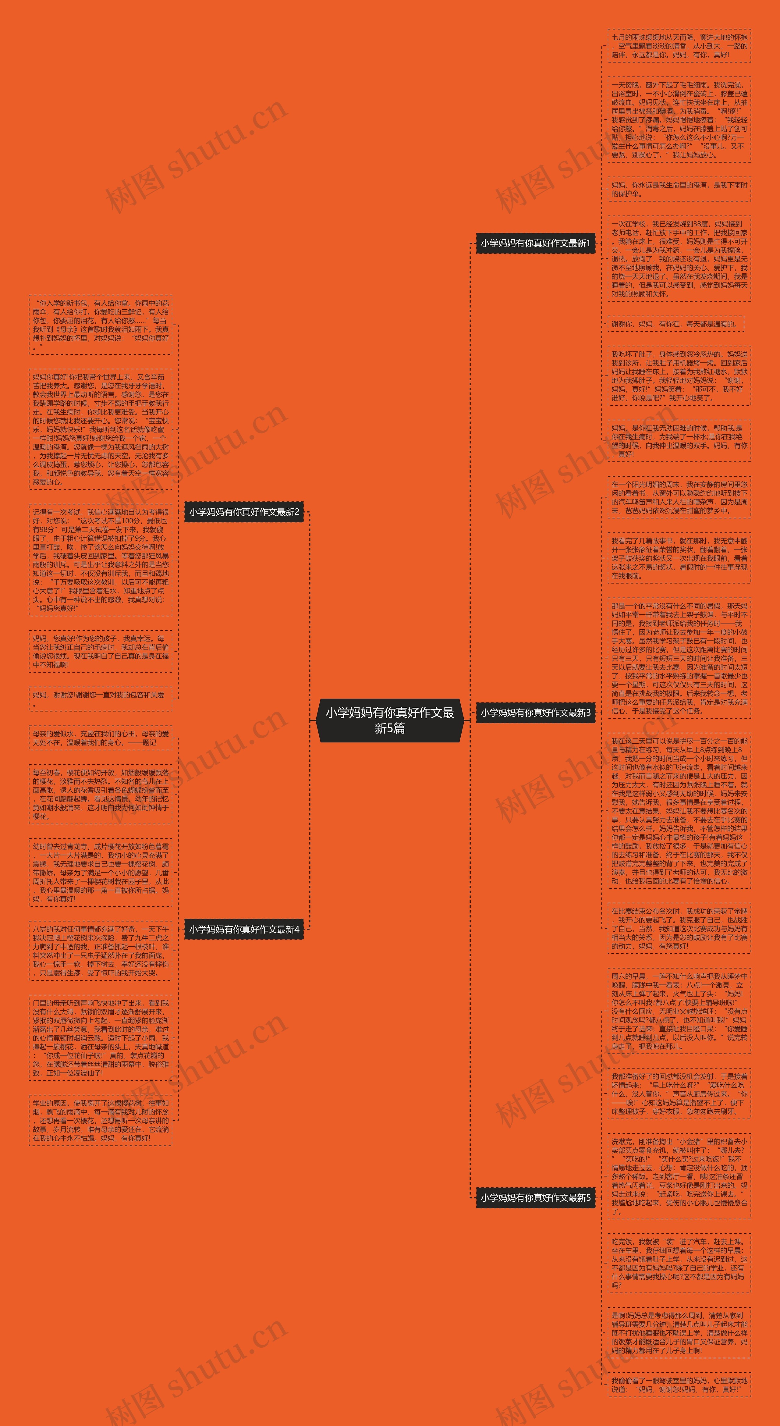 小学妈妈有你真好作文最新5篇思维导图