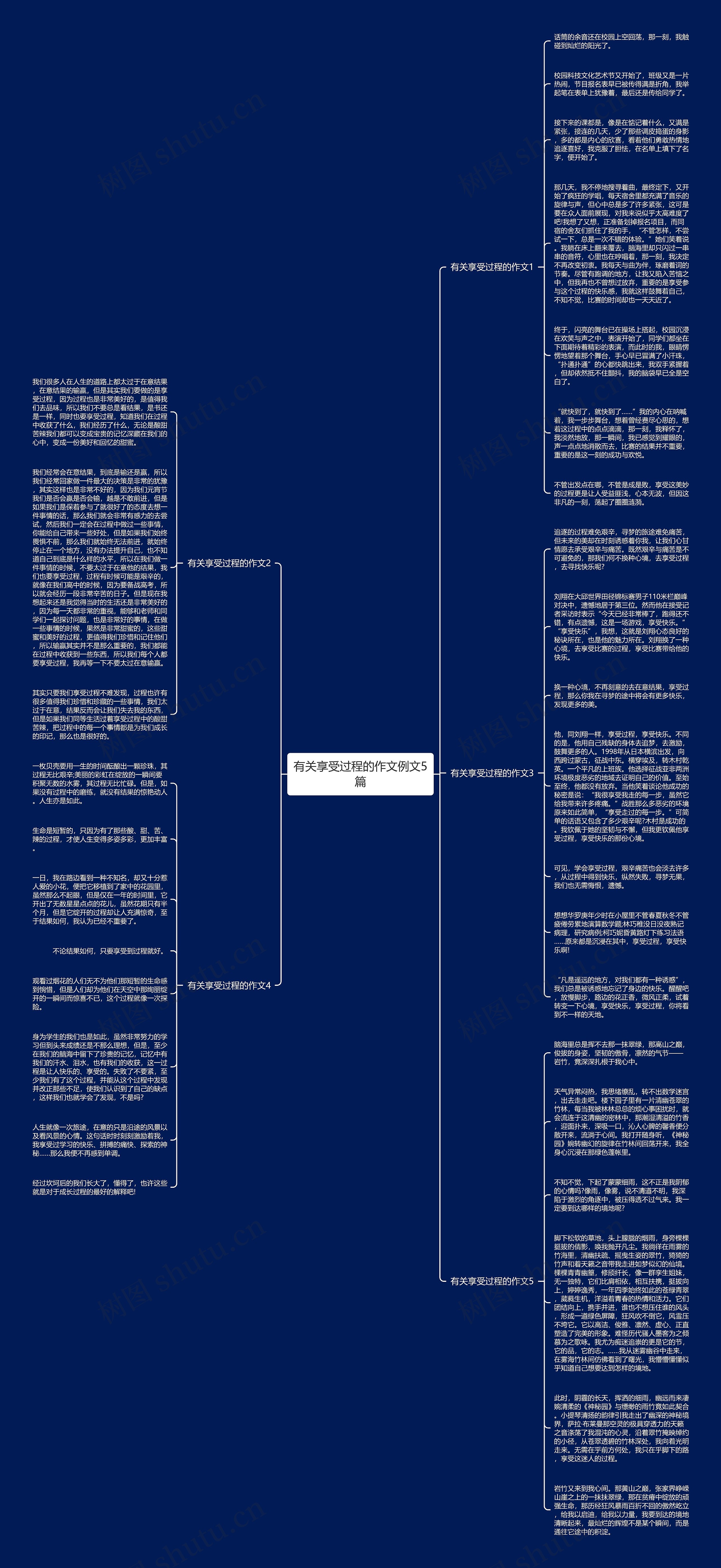 有关享受过程的作文例文5篇思维导图