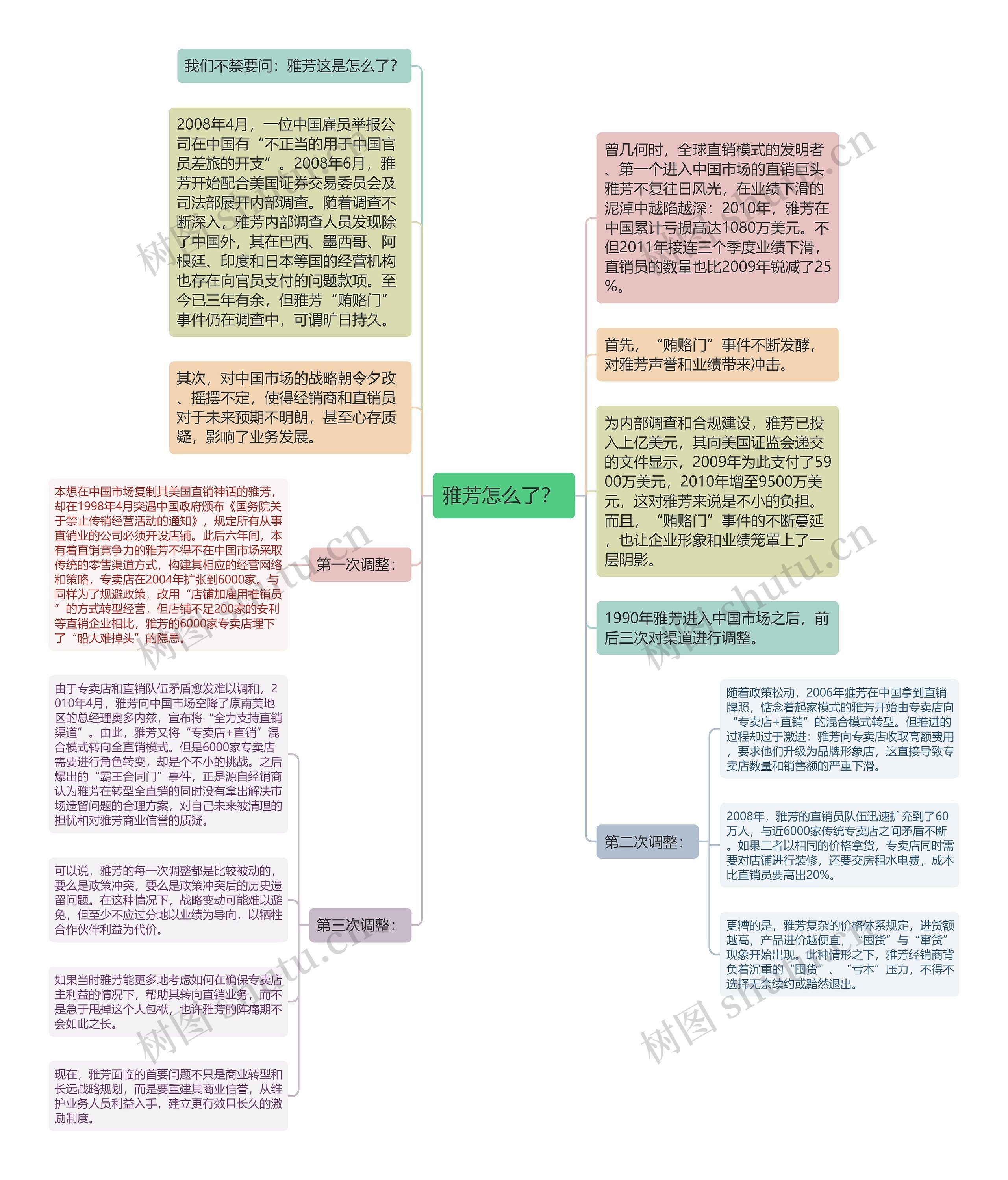 雅芳怎么了？ 思维导图