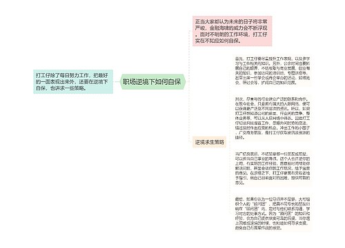 职场逆境下如何自保 