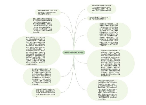 营销的正确思维从哪里来 