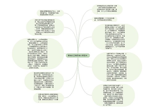 营销的正确思维从哪里来 