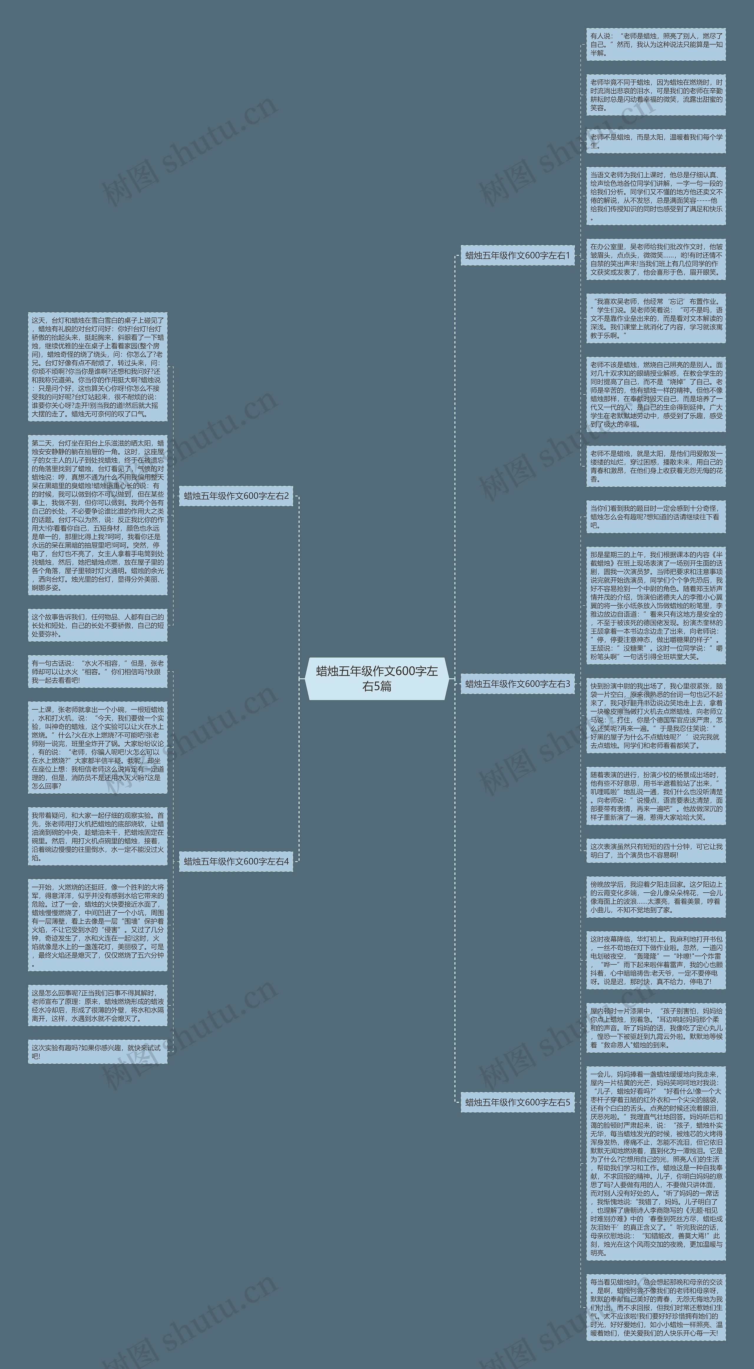 蜡烛五年级作文600字左右5篇思维导图
