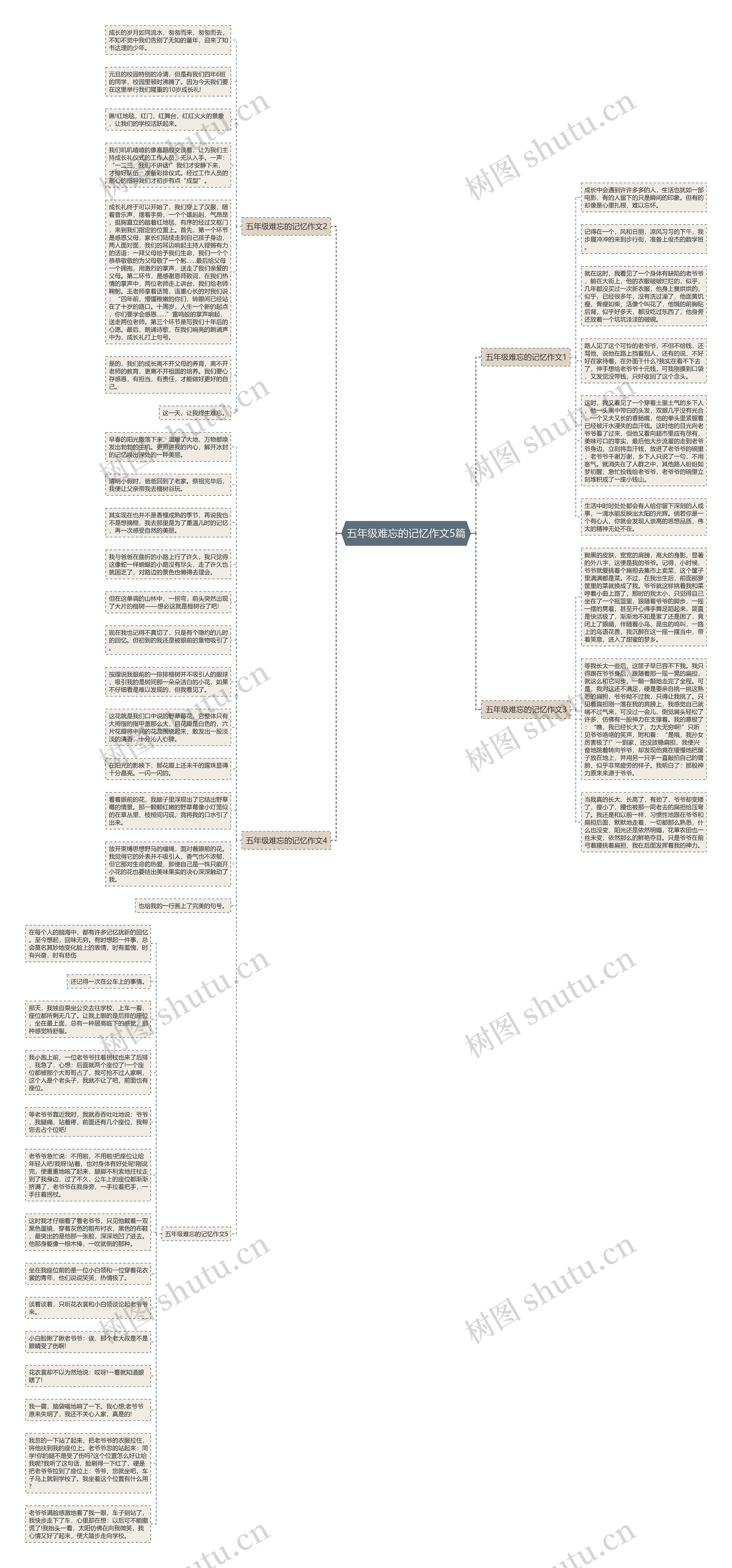五年级难忘的记忆作文5篇思维导图