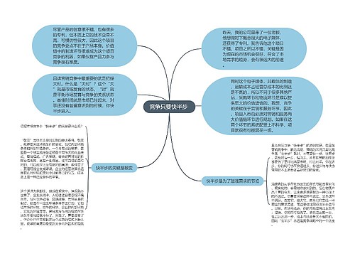 竞争只要快半步 