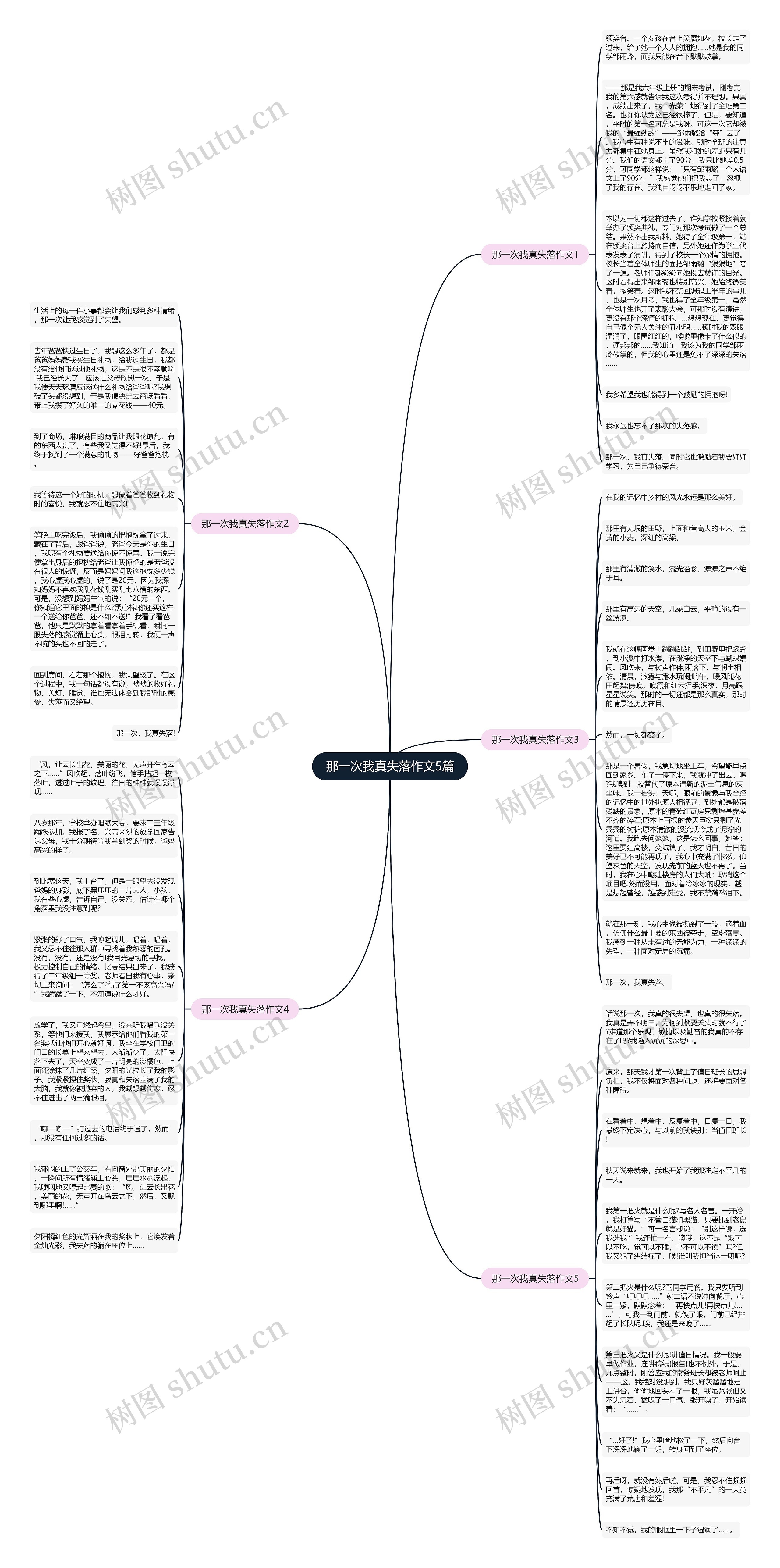 那一次我真失落作文5篇思维导图