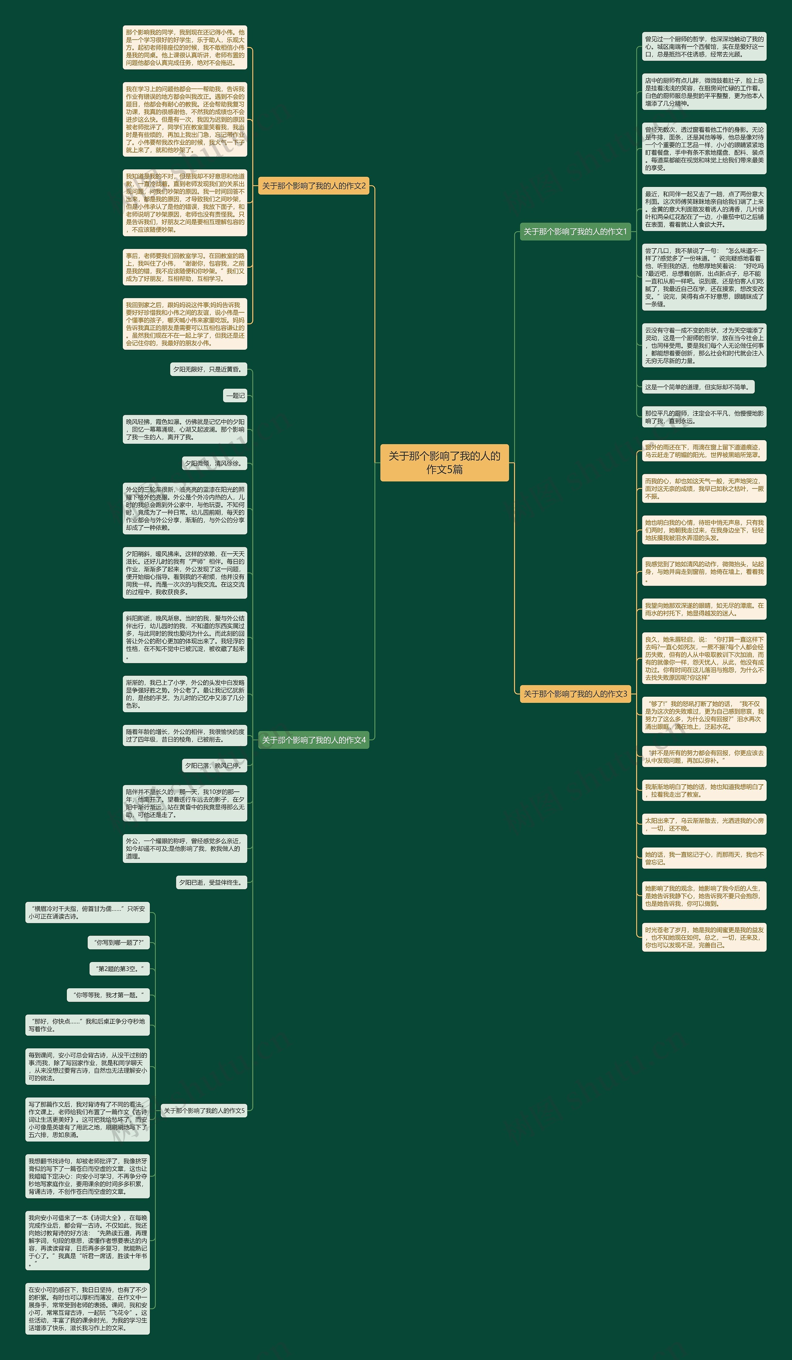 关于那个影响了我的人的作文5篇思维导图