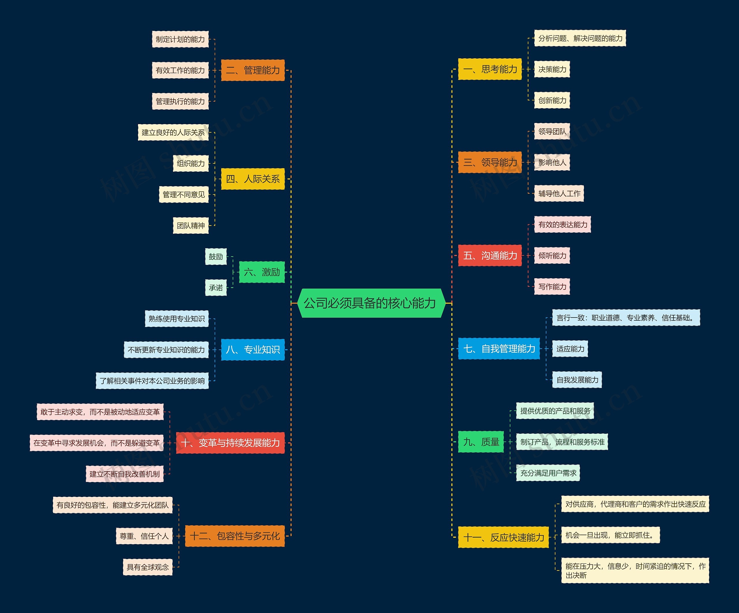 公司必须具备的核心能力 思维导图
