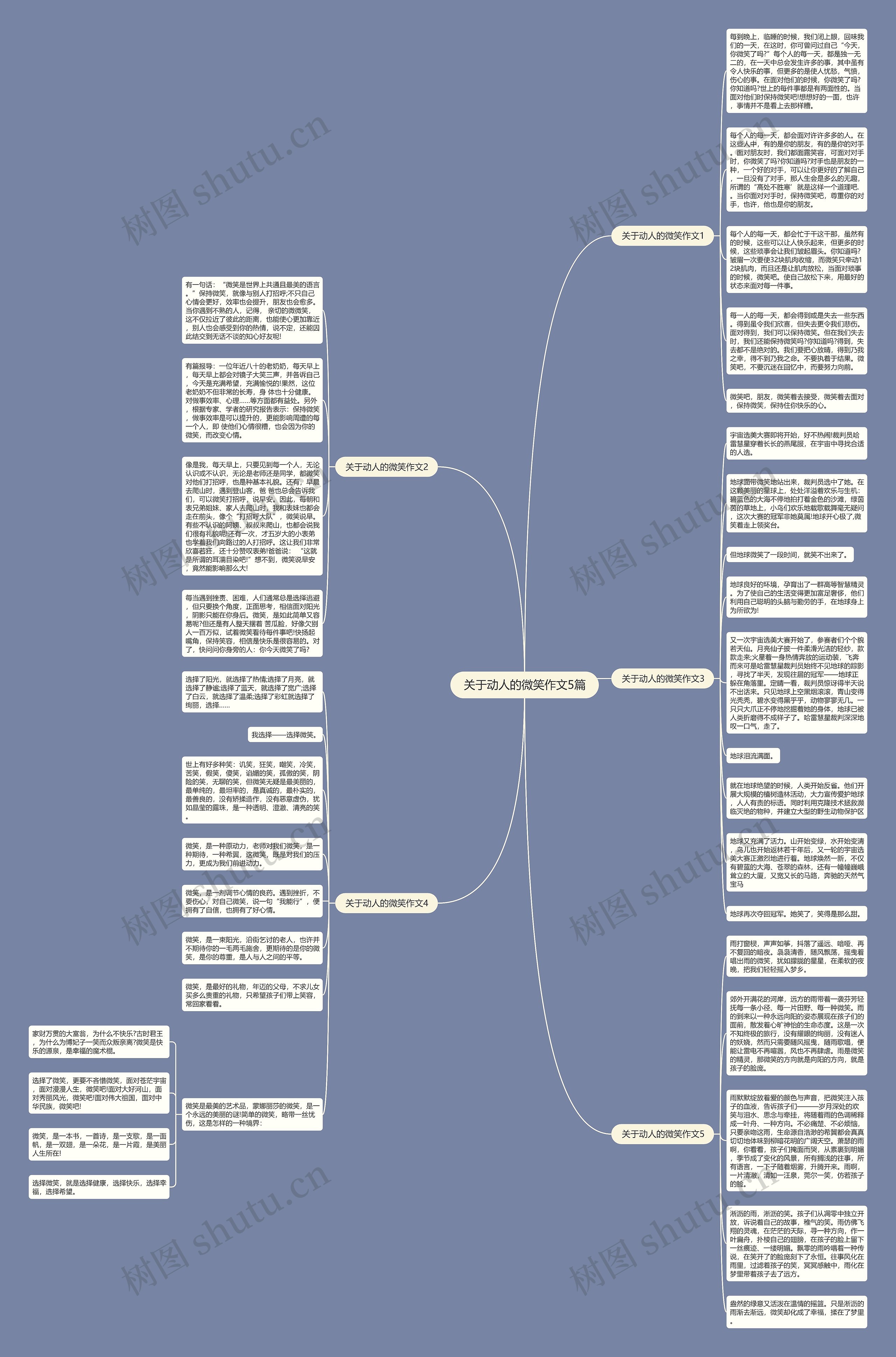 关于动人的微笑作文5篇思维导图