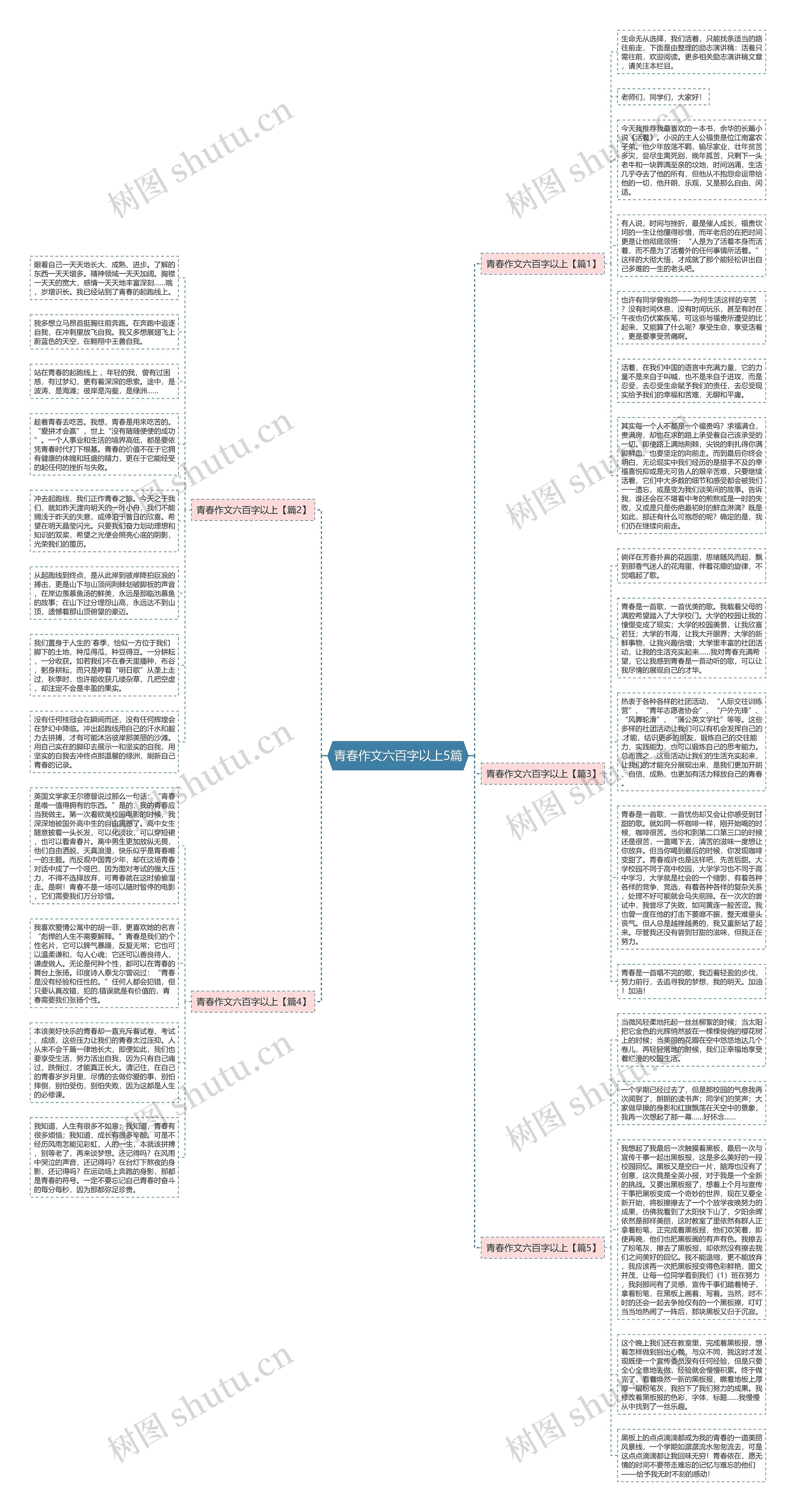 青春作文六百字以上5篇思维导图