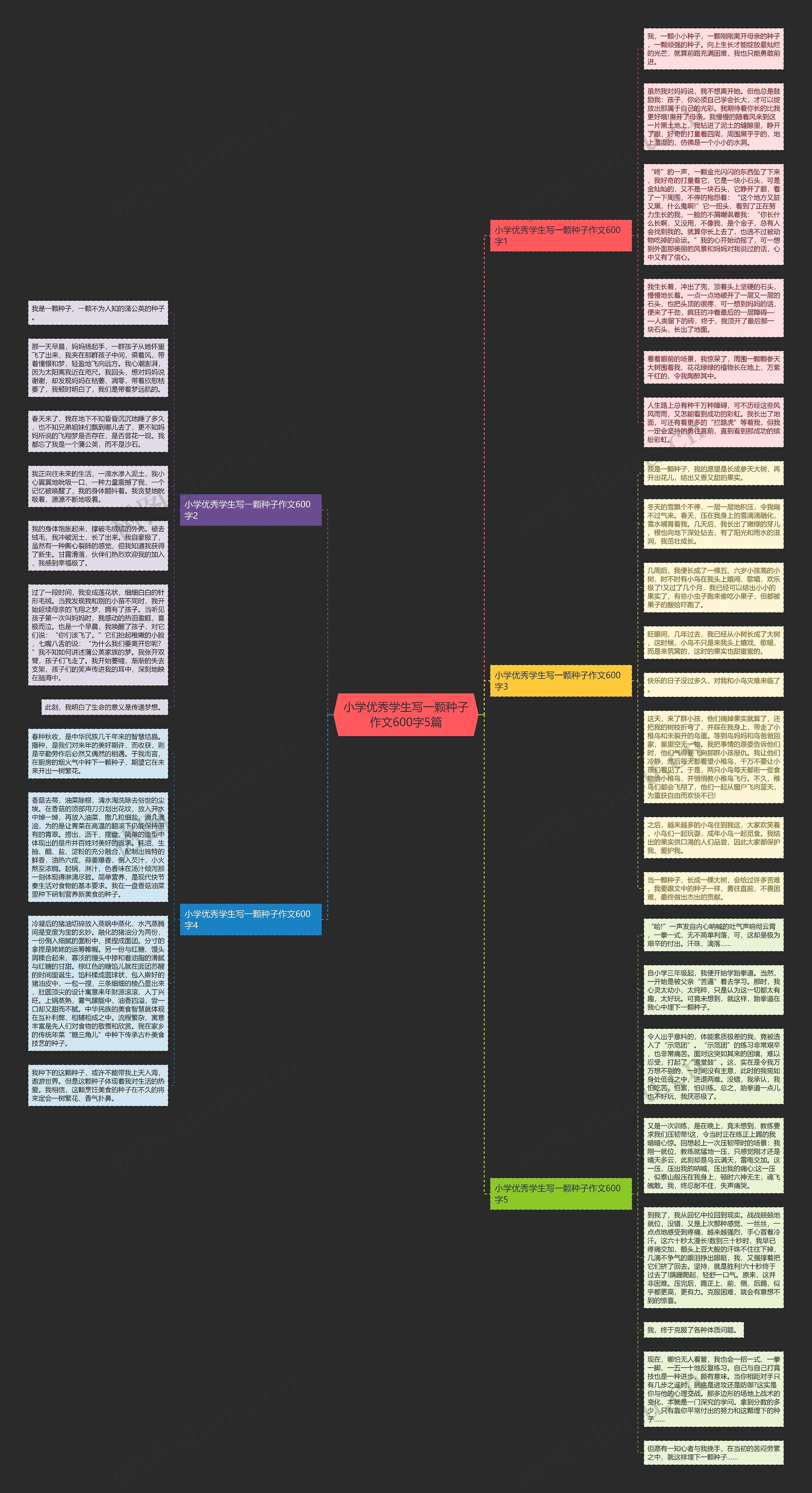 小学优秀学生写一颗种子作文600字5篇思维导图
