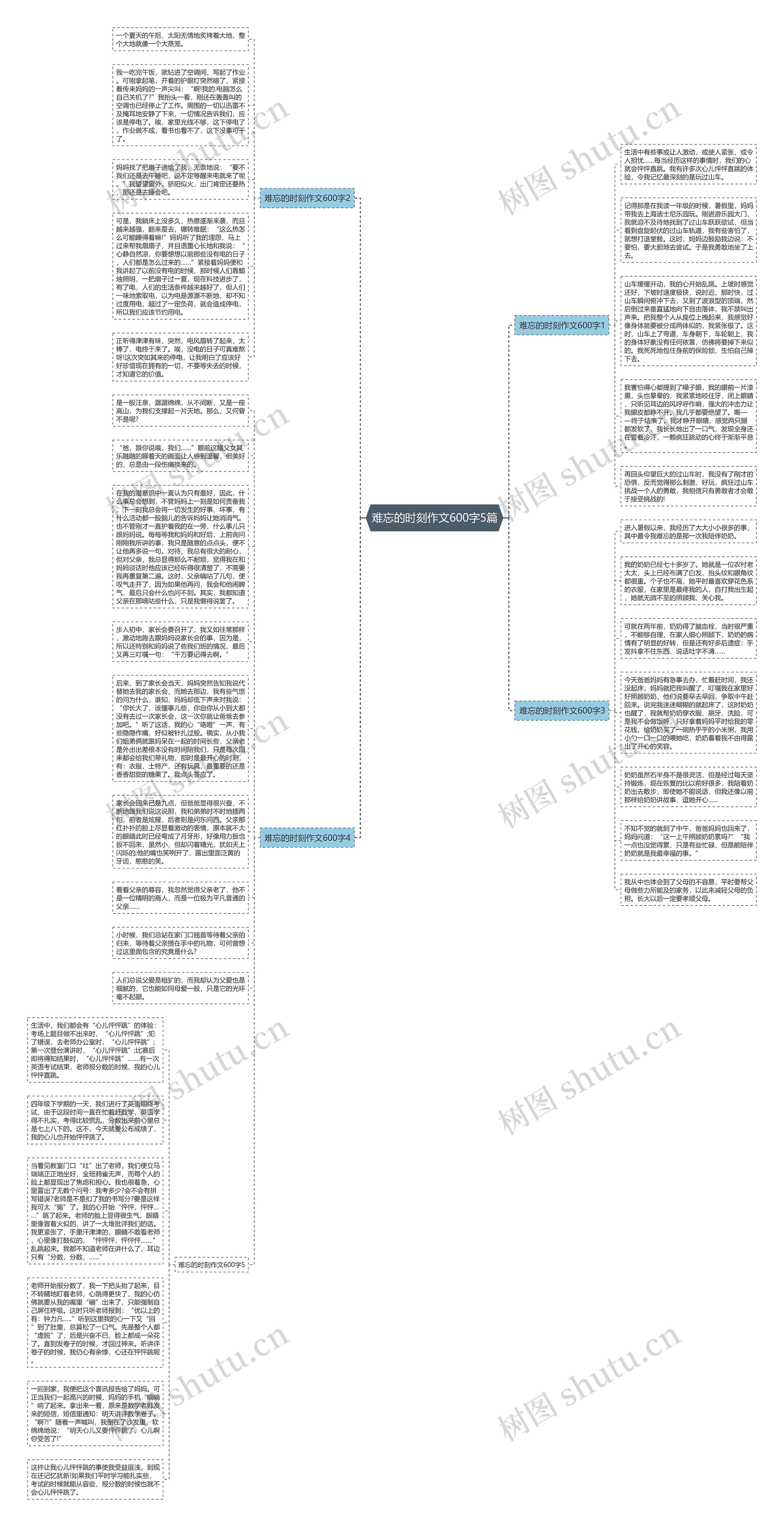 难忘的时刻作文600字5篇思维导图