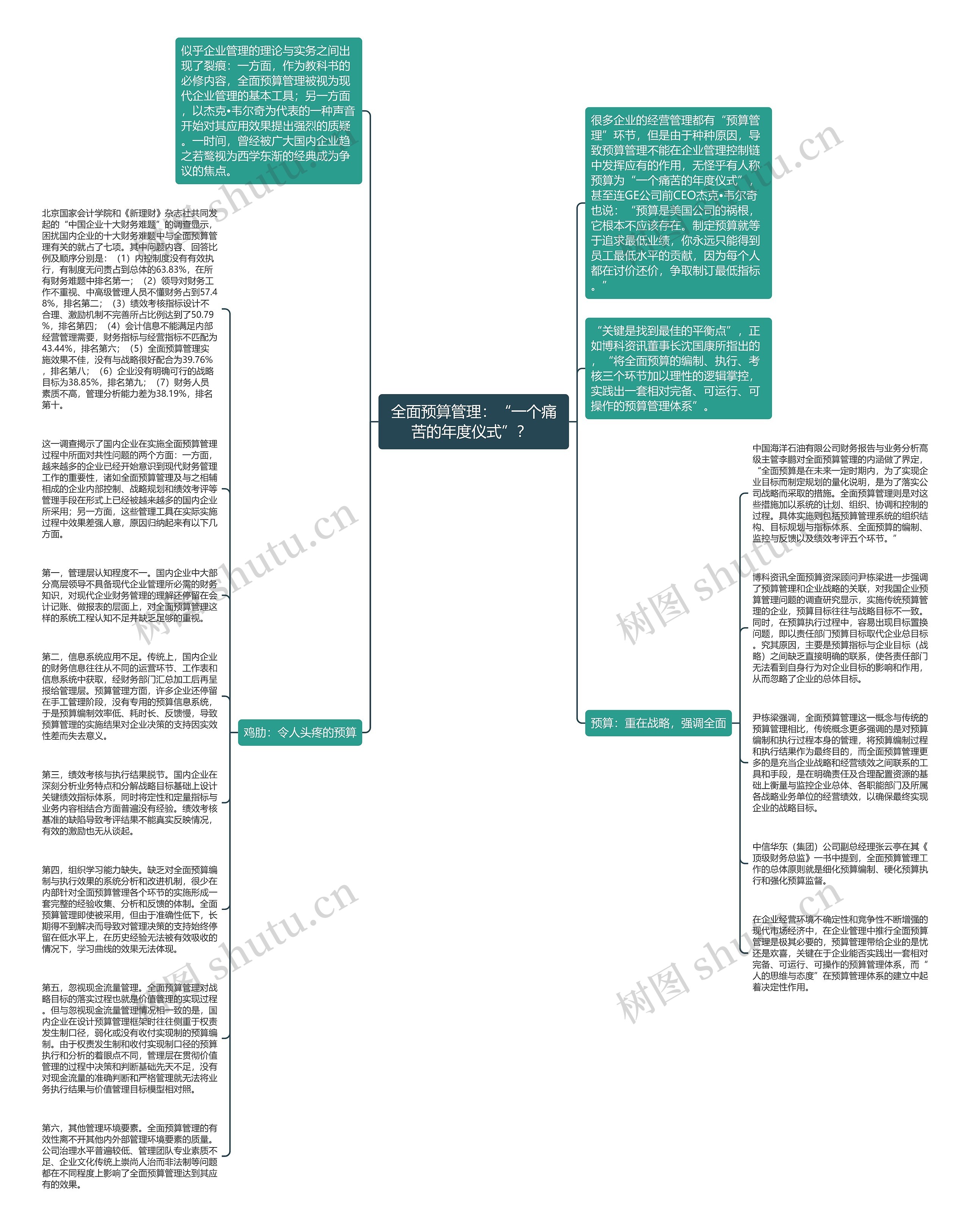 全面预算管理：“一个痛苦的年度仪式”？ 思维导图