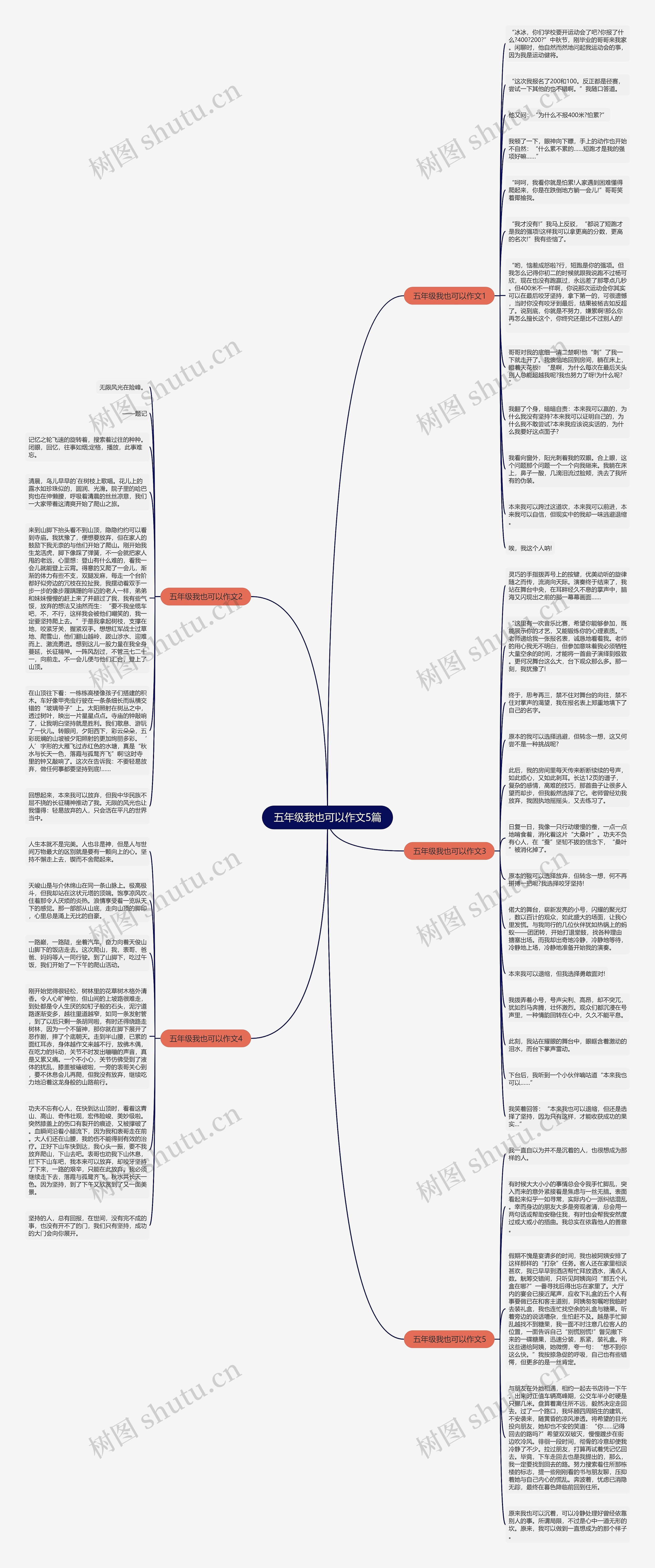 五年级我也可以作文5篇思维导图
