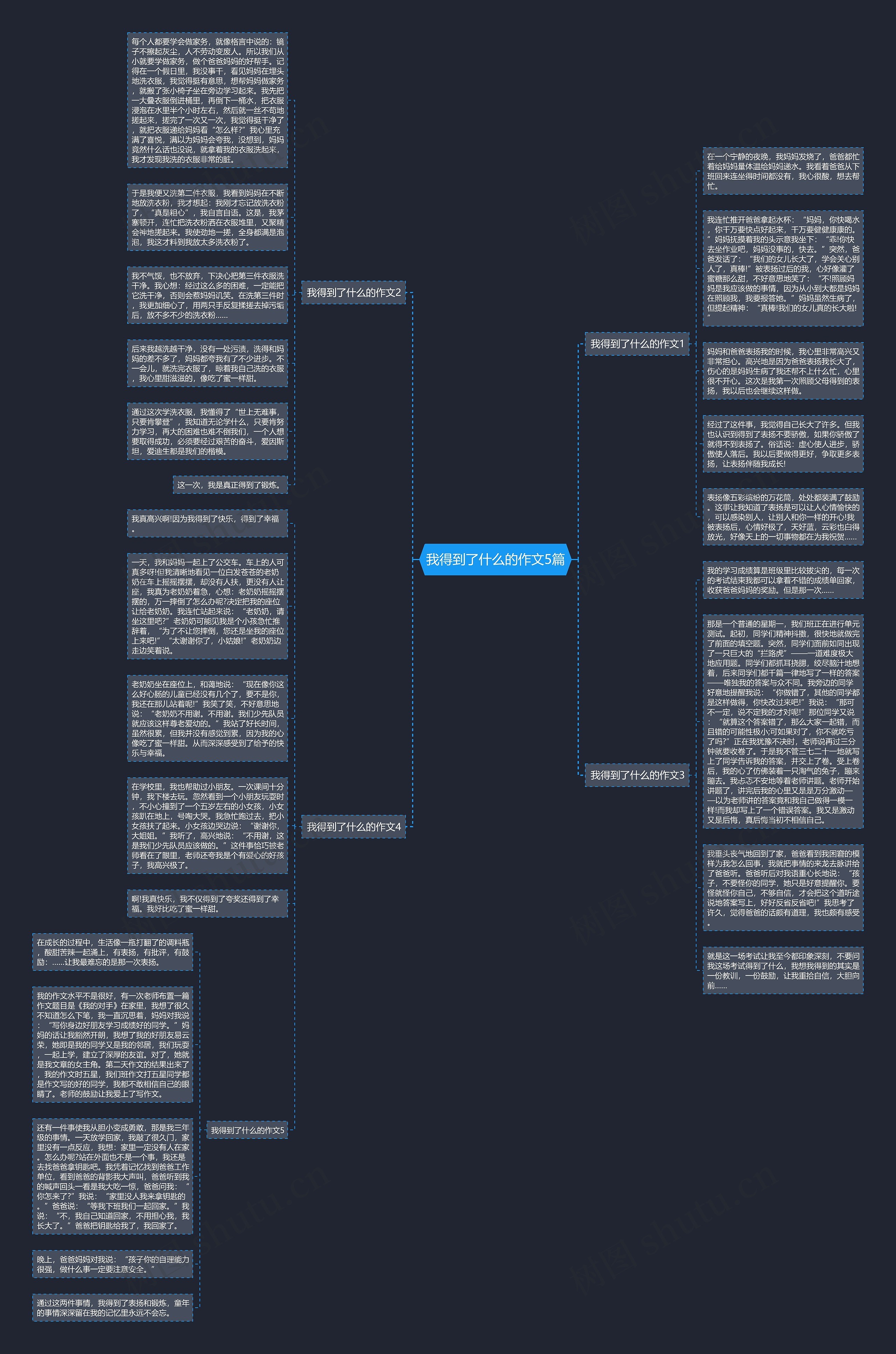 我得到了什么的作文5篇思维导图