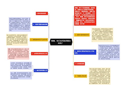 跳槽、转行如何选择最佳时机？ 