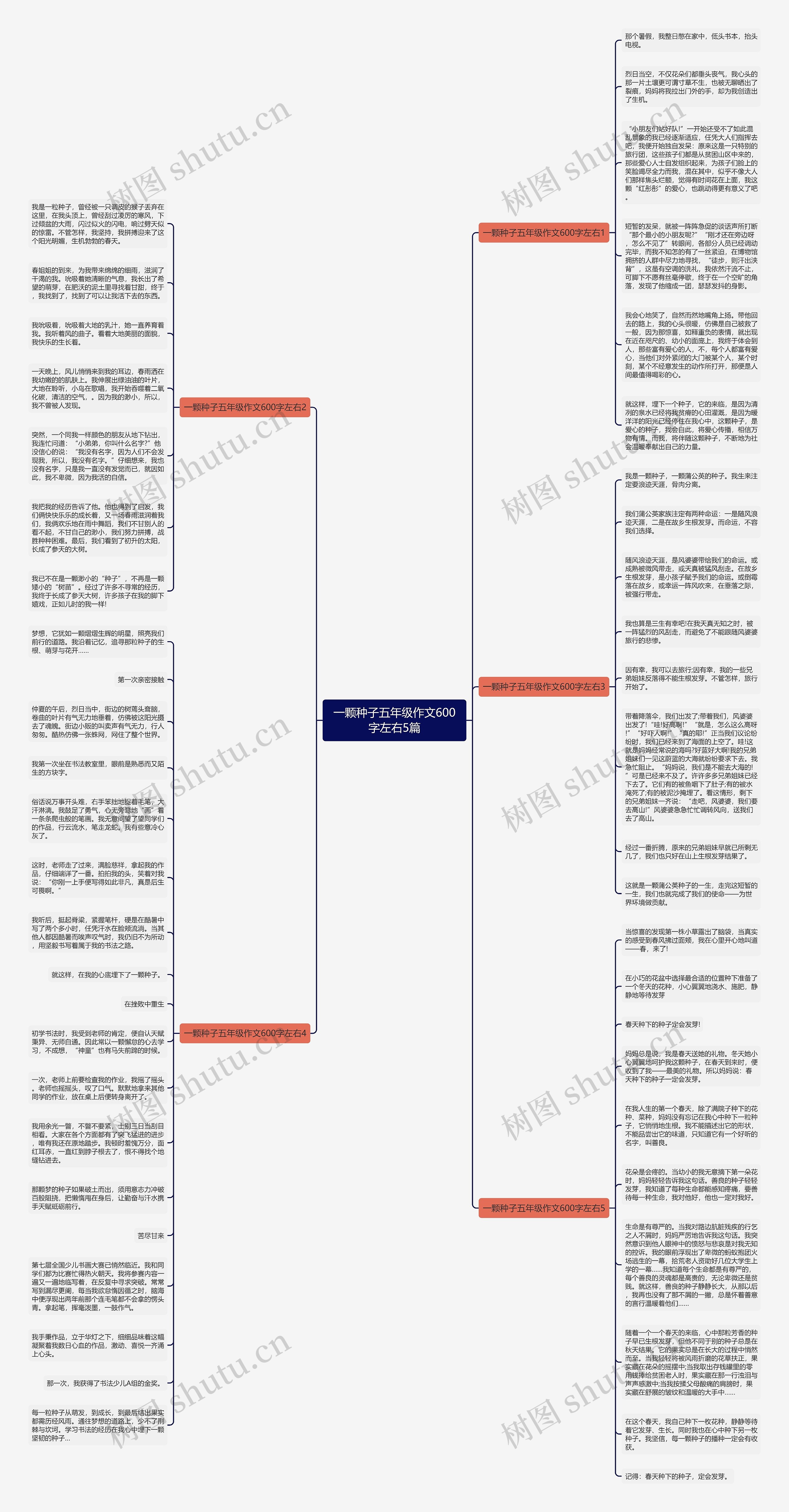 一颗种子五年级作文600字左右5篇思维导图