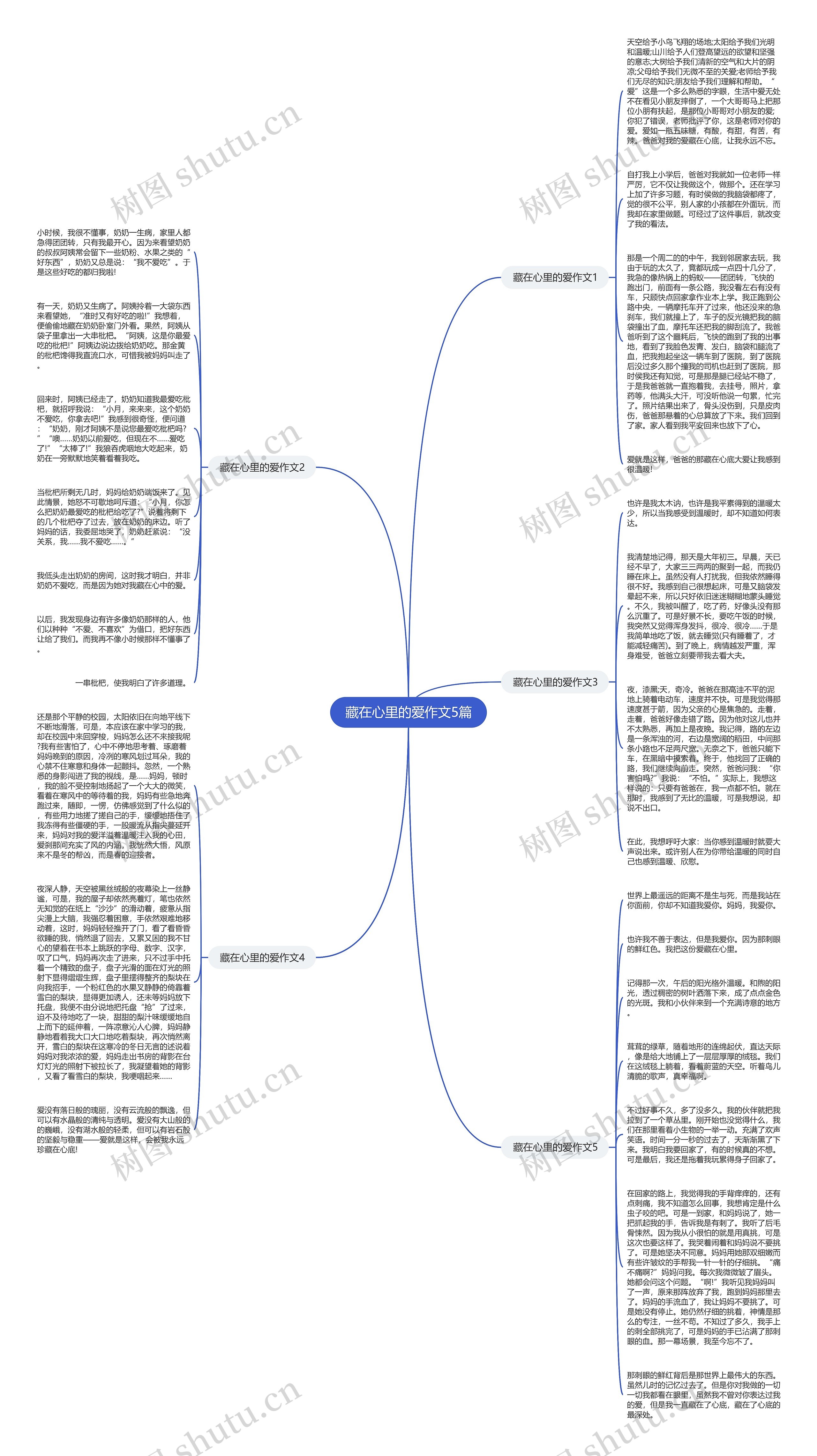 藏在心里的爱作文5篇思维导图