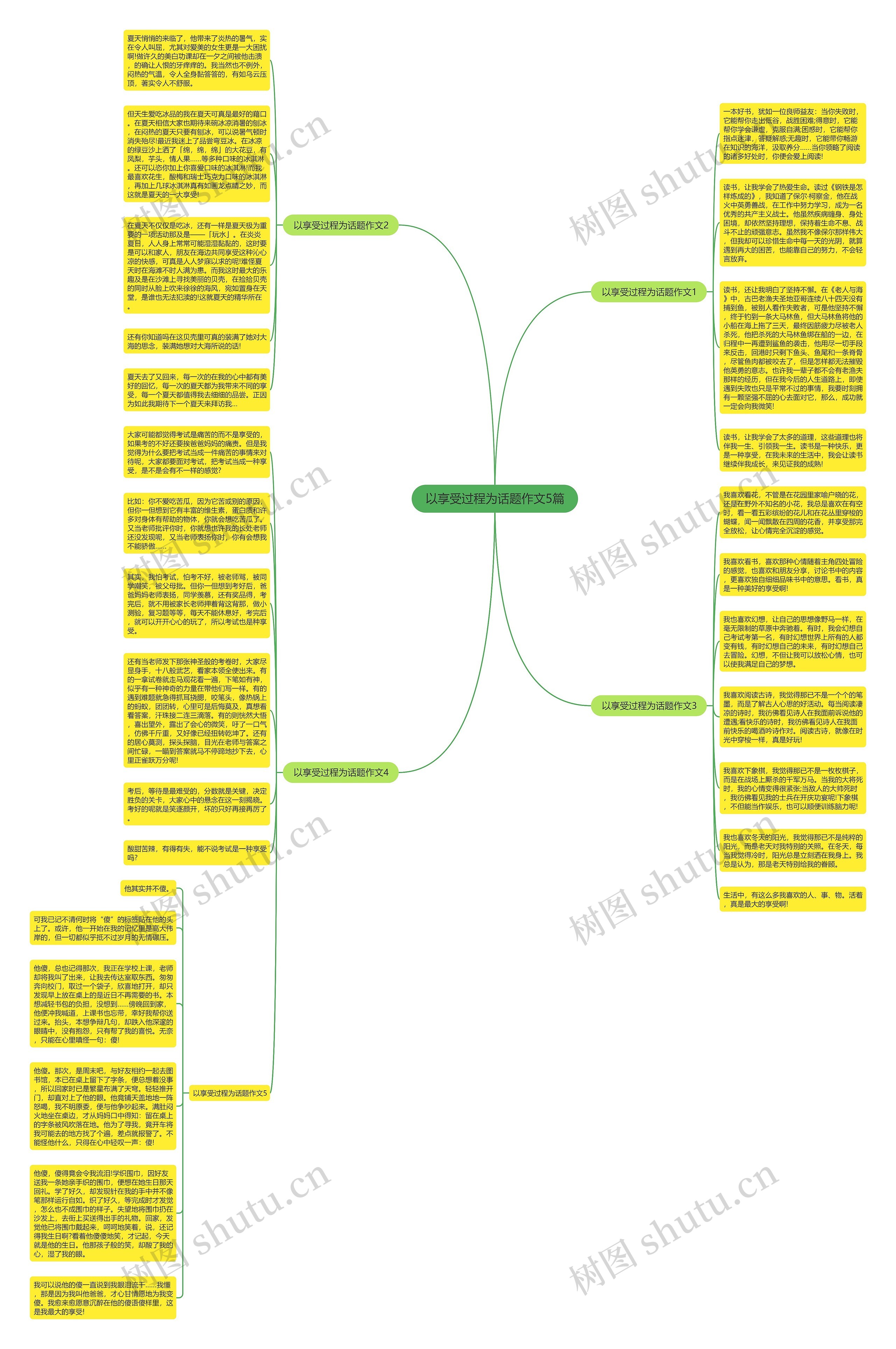 以享受过程为话题作文5篇思维导图