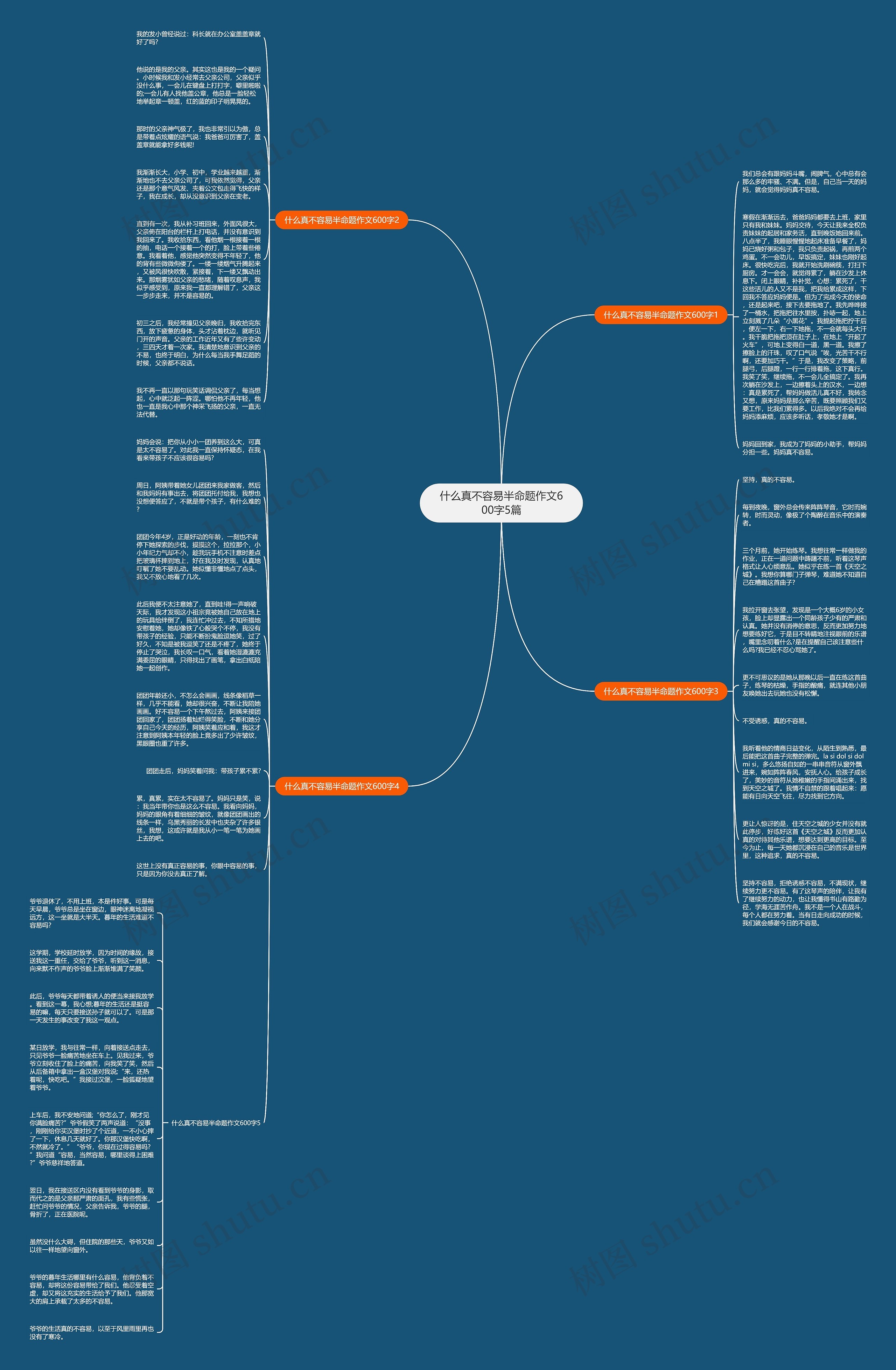 什么真不容易半命题作文600字5篇思维导图