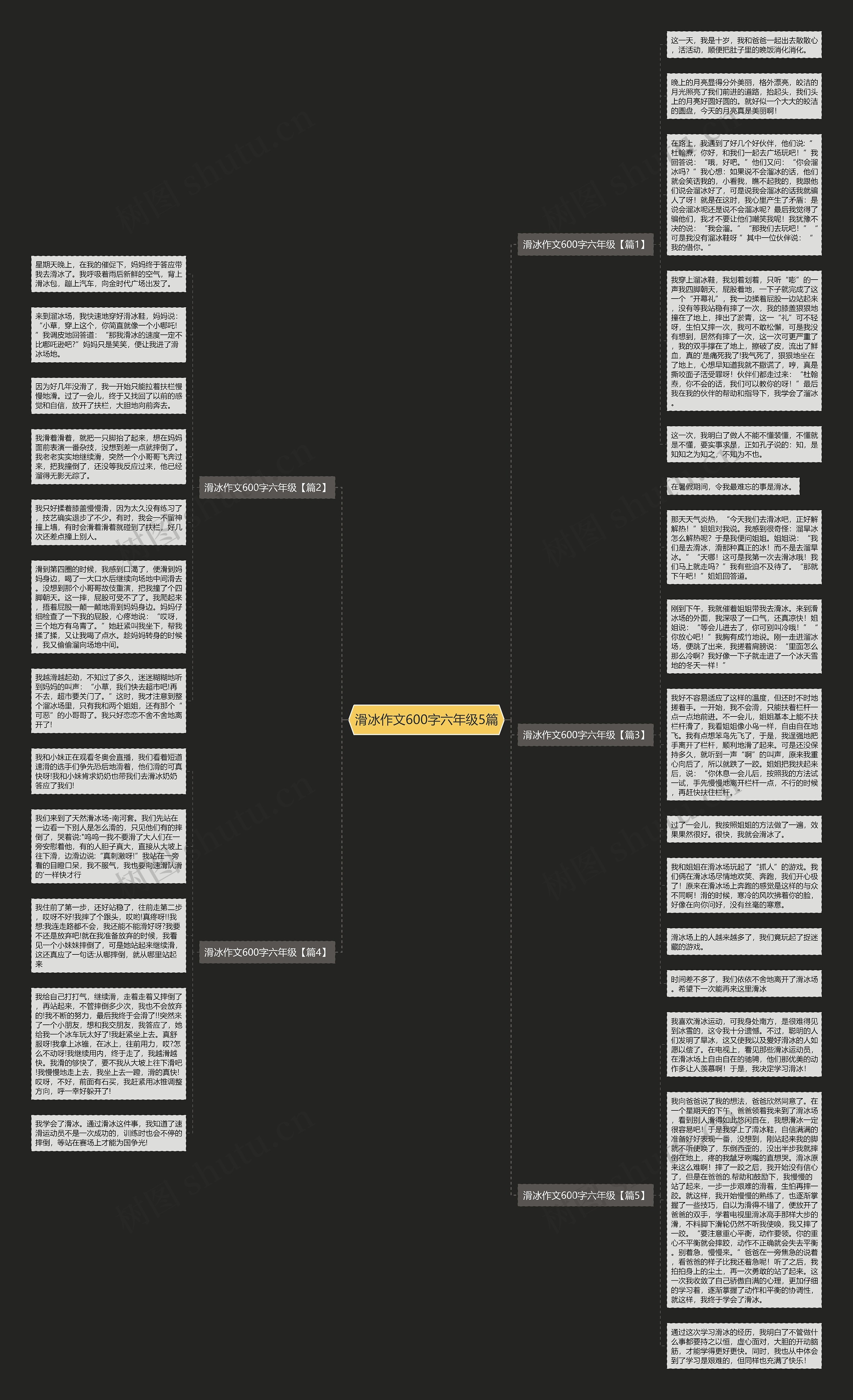 滑冰作文600字六年级5篇思维导图