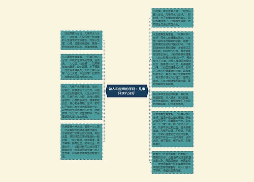做人和经营的学问：凡事只求八分好 