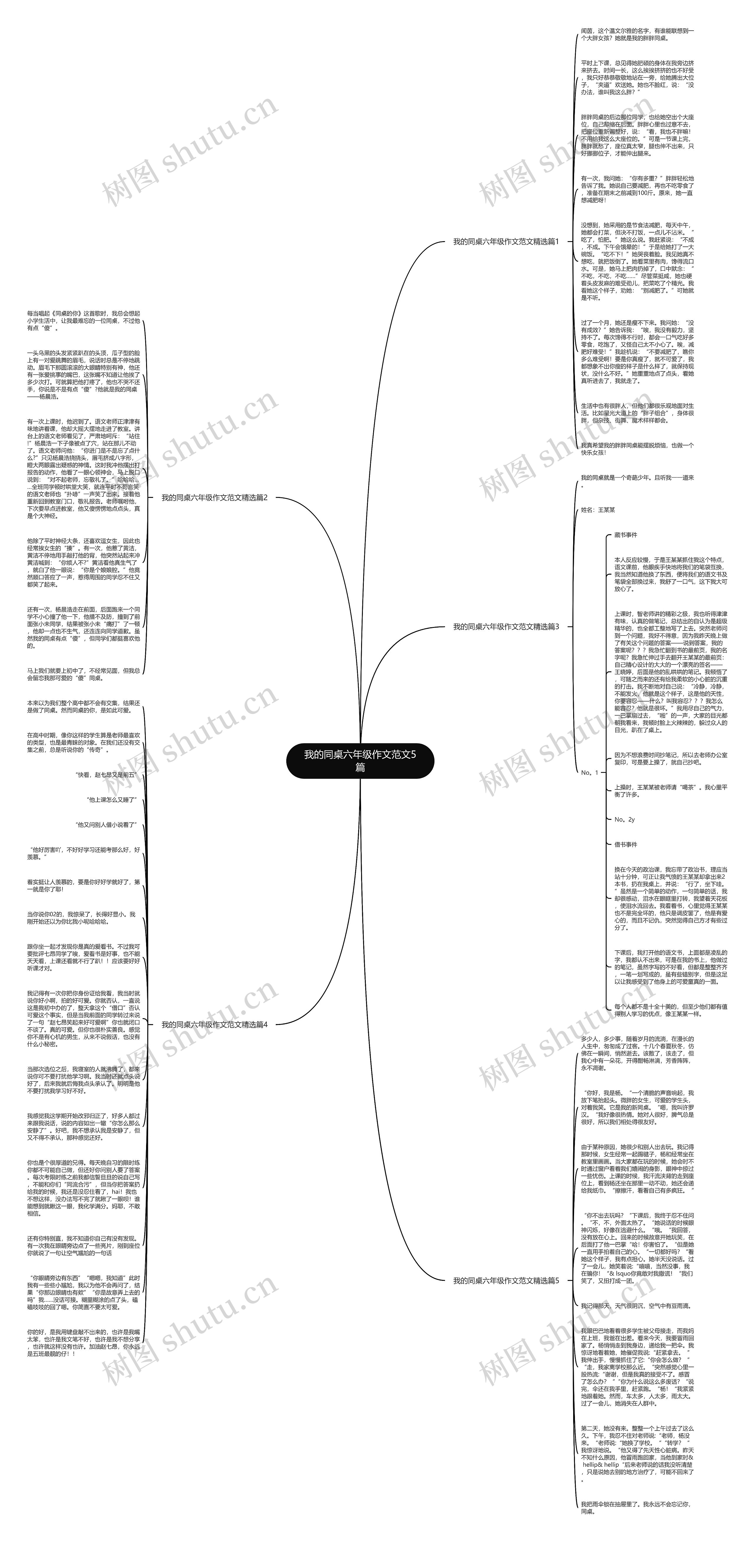 我的同桌六年级作文范文5篇思维导图