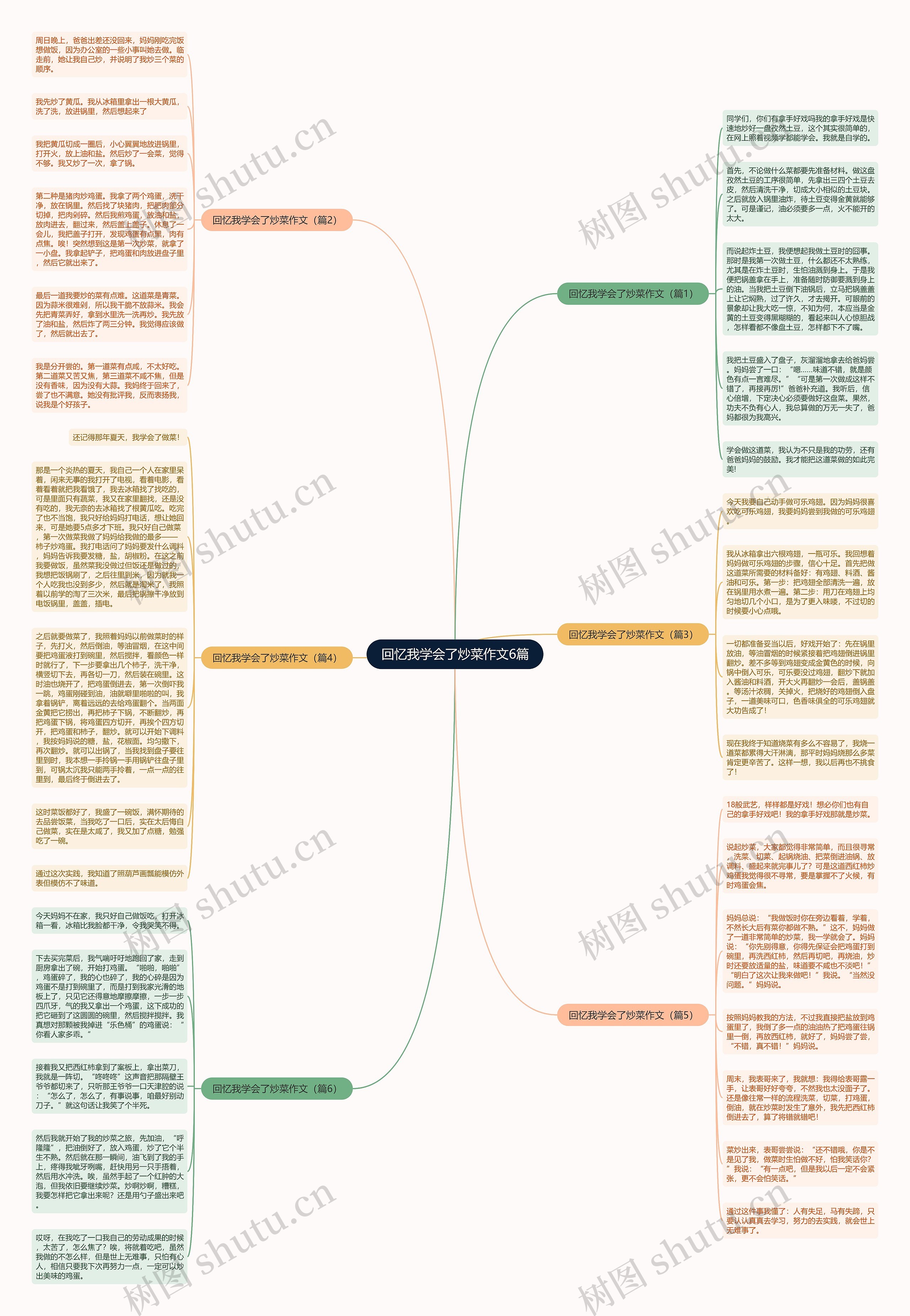 回忆我学会了炒菜作文6篇思维导图